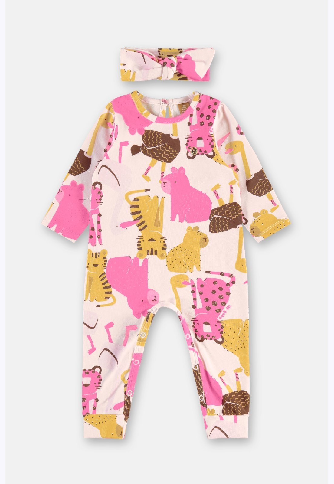 Infantil - Macacão Menina Faixa Cabelo Up Baby Azul