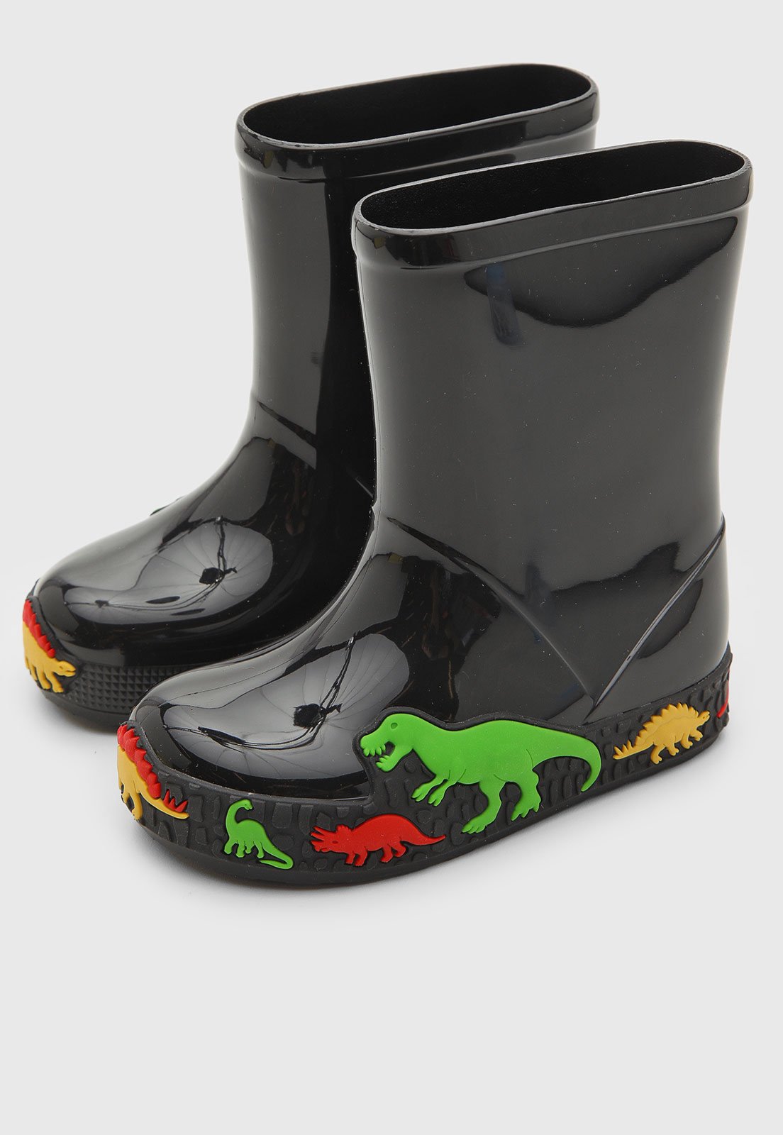Infantil - Bota Galocha Luelua Dinossauro Preta