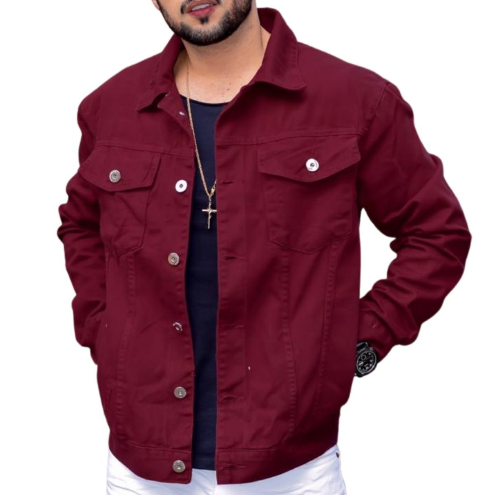 Jaqueta Masculina Sarja Vinho Jeans Loka