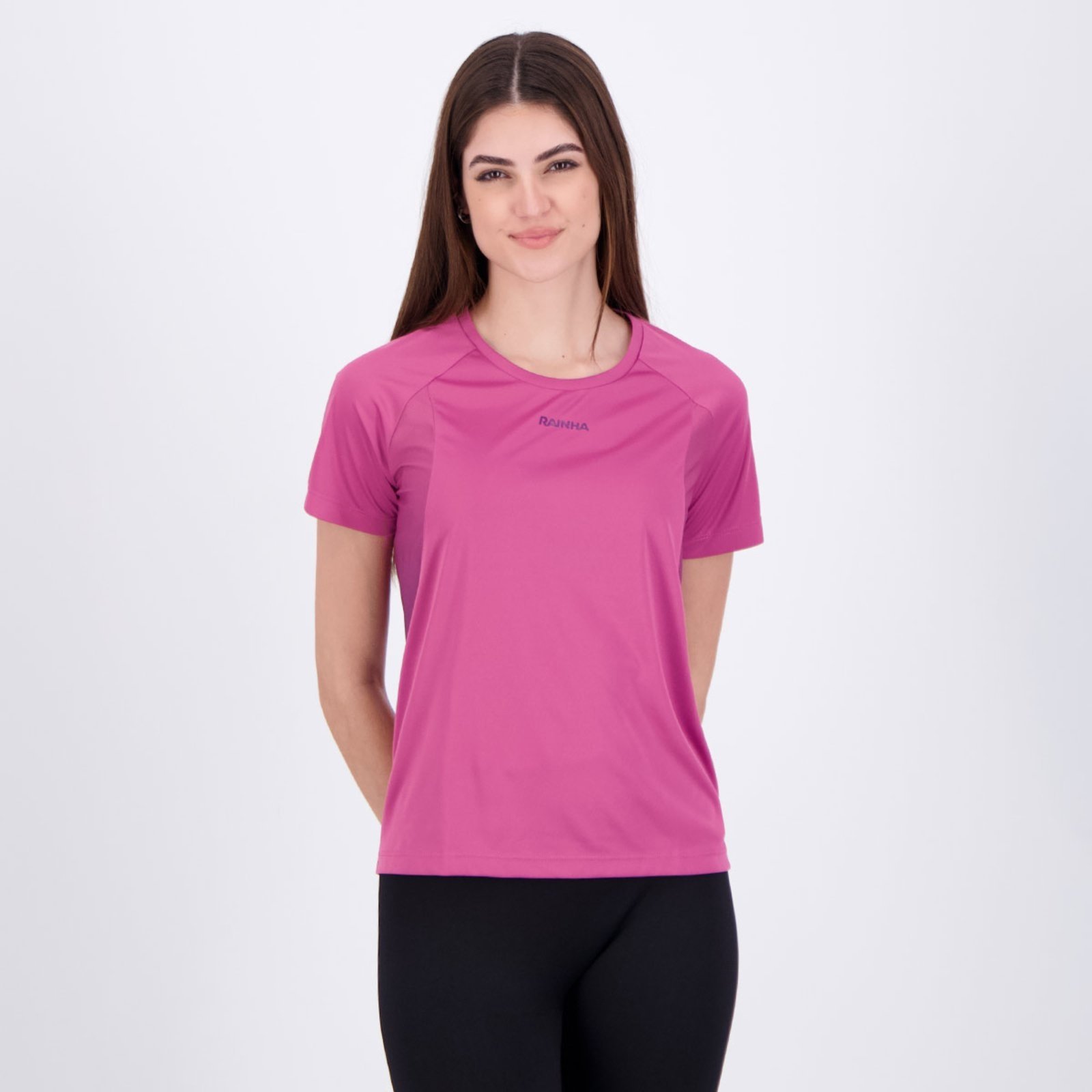 Camiseta Rainha Degrade Feminina Rosa e Roxo