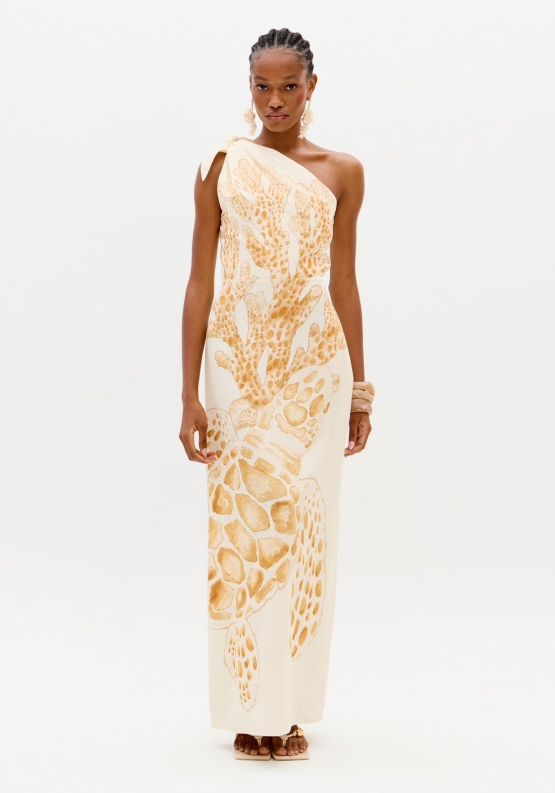 Vestido Ombro Único Com Estampa Lança Perfume