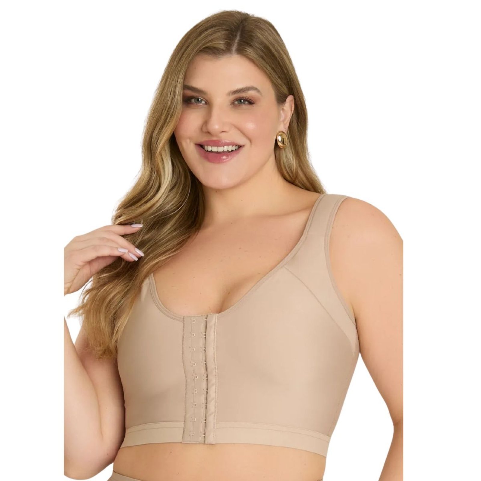 Sutiã Top Plus Size Com Recorte Anatômico Pós-Cirúrgico Santa Passion