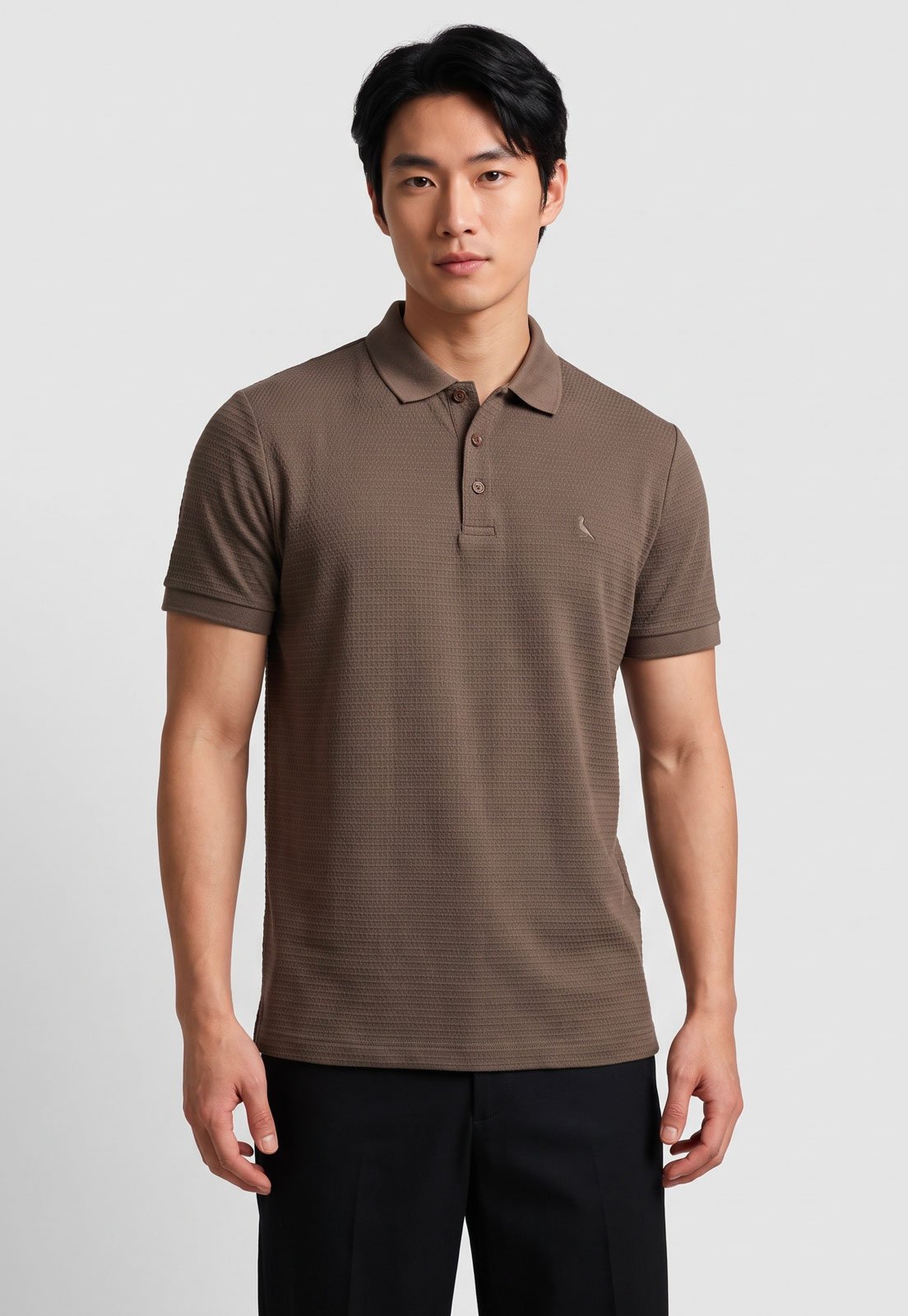 Polo Masculina Reserva Gola Clássica Manga Curta Marrom
