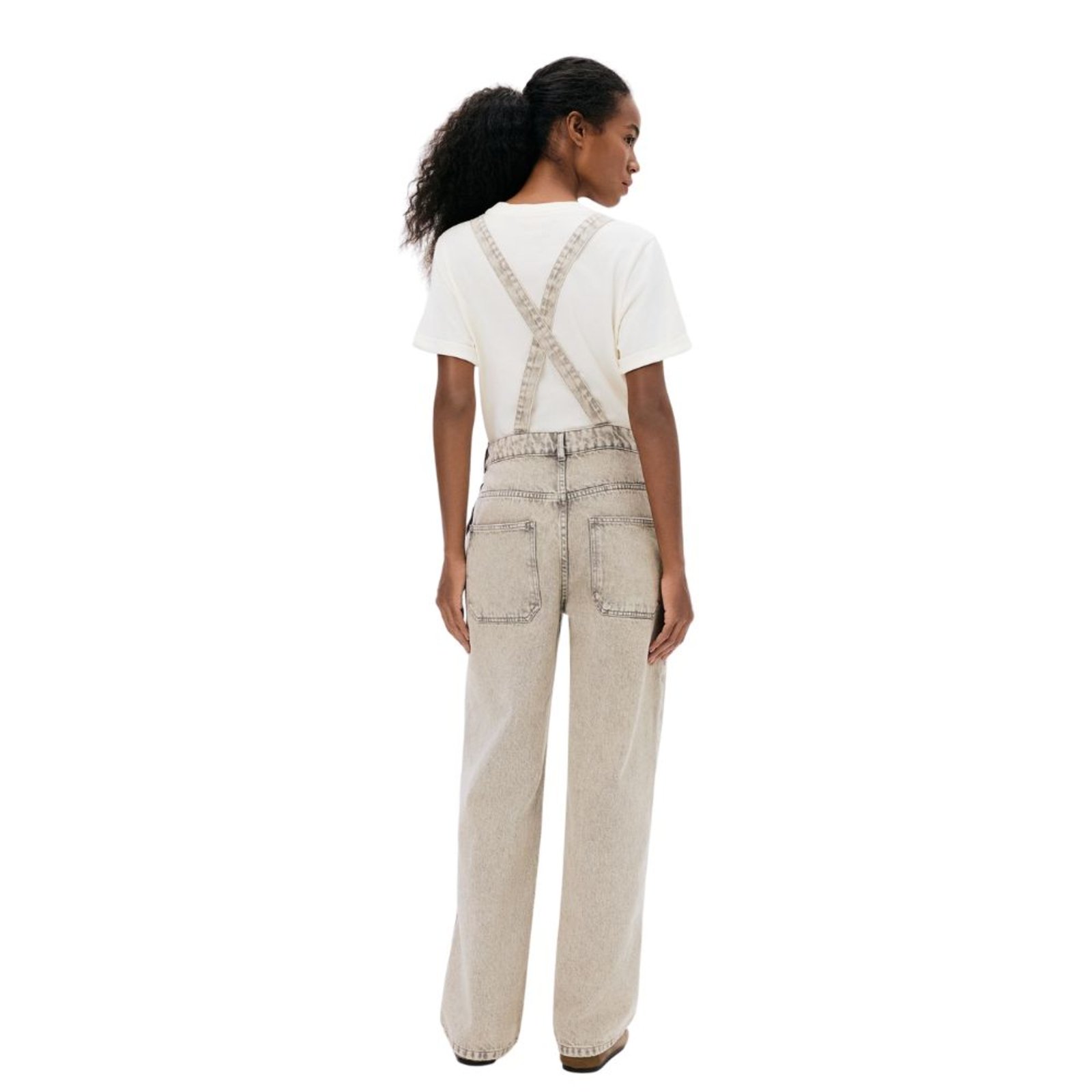 Vista 3 Jardineira Hering Jeans Leve Cargo Feminino Di Nuevo cinza Di Nuevo cinza