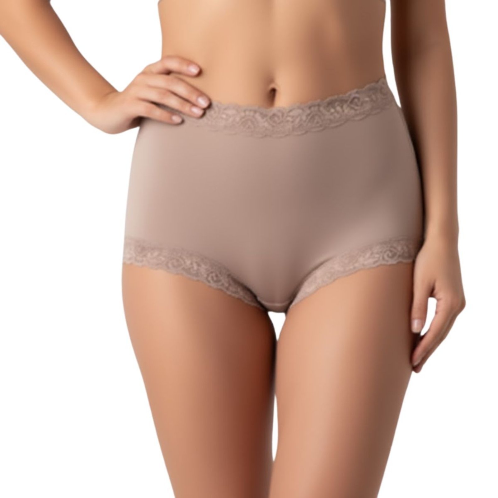 Calcinha Tanga Larga Alta com Renda Safira DeMillus