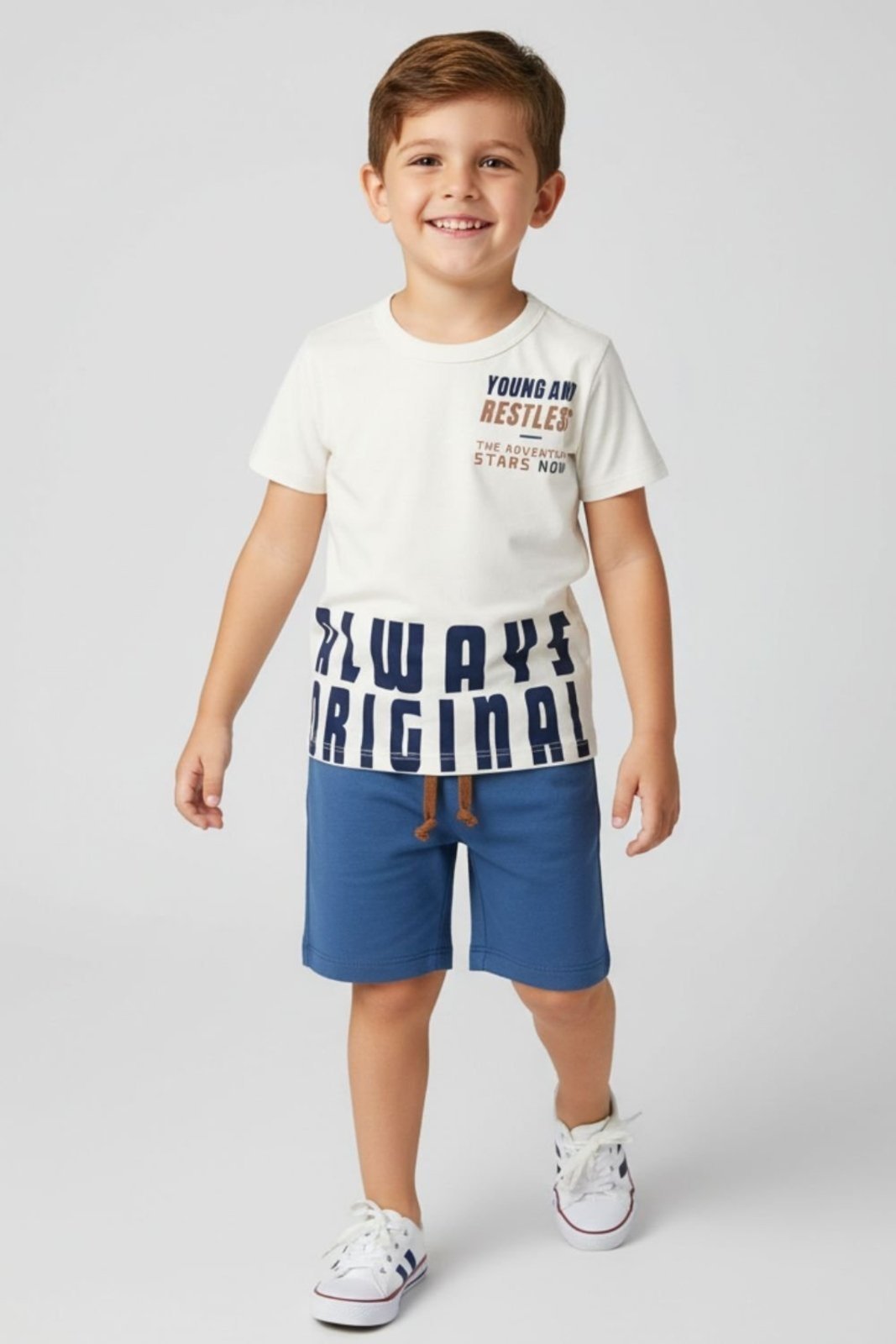 Infantil – Conjunto Bem Vestir Masculino Camiseta e Bermuda Alwys