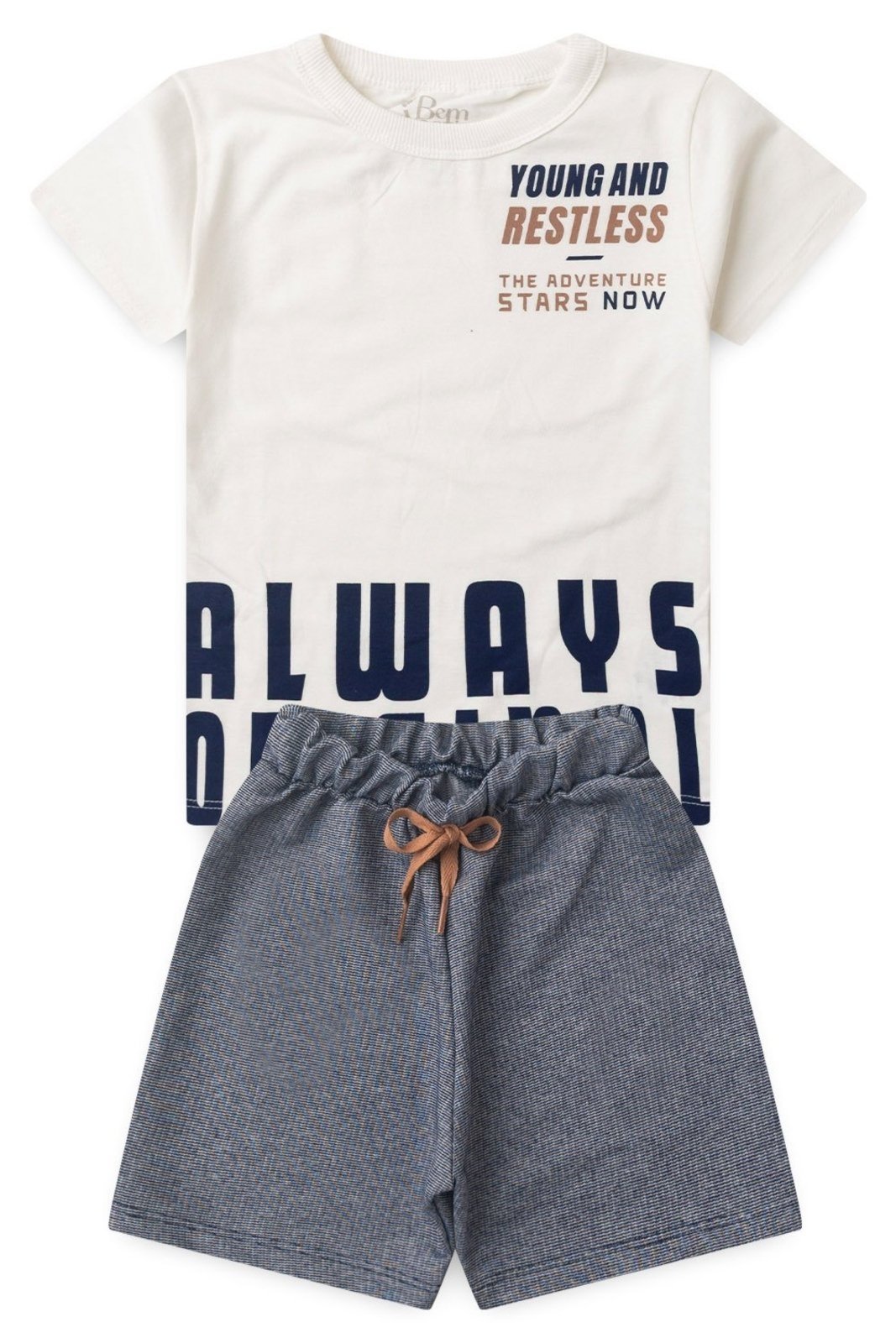 Vista 3 Infantil - Conjunto Bem Vestir Masculino Camiseta e Bermuda Alwys off-white BEM VESTIR off-white