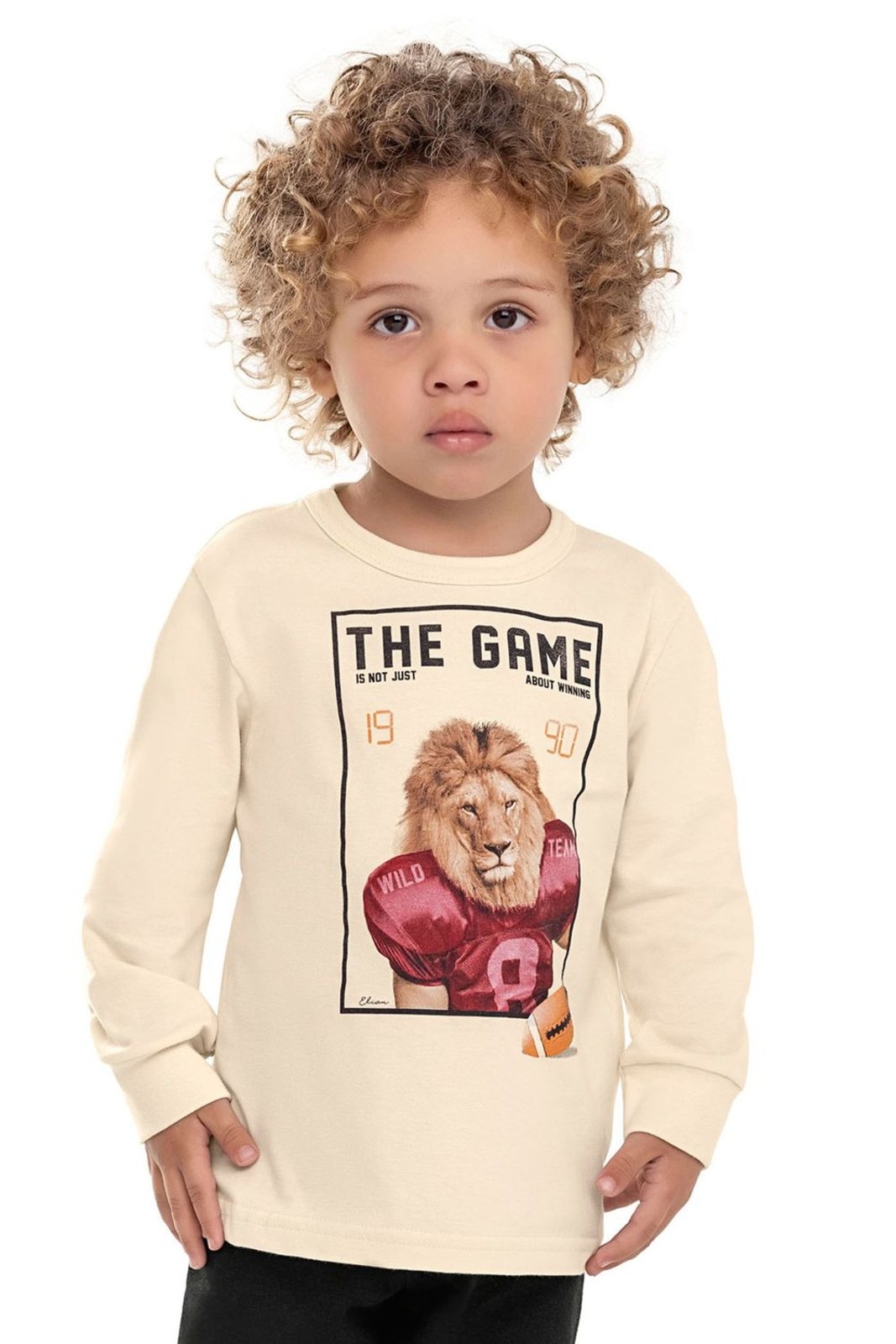 Infantil - Camiseta Manga Longa Menino Sport Elian Bege