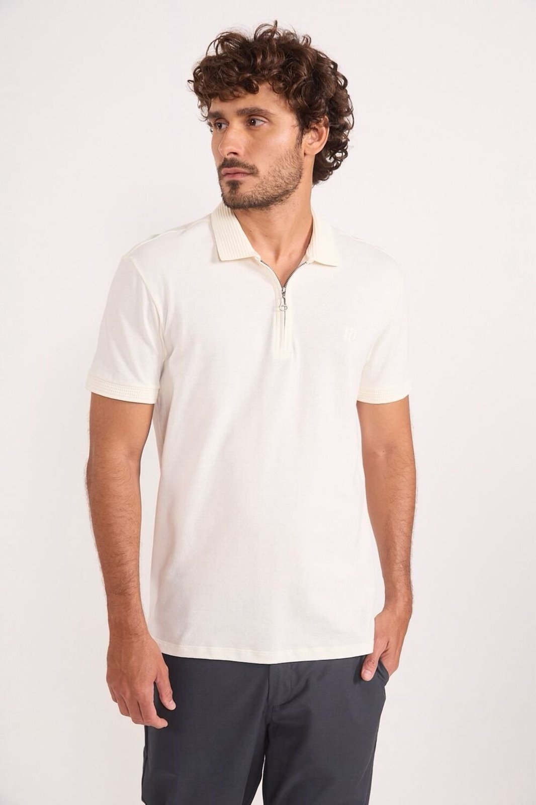 Polo Masculina Zíper Colcci Off Shell
