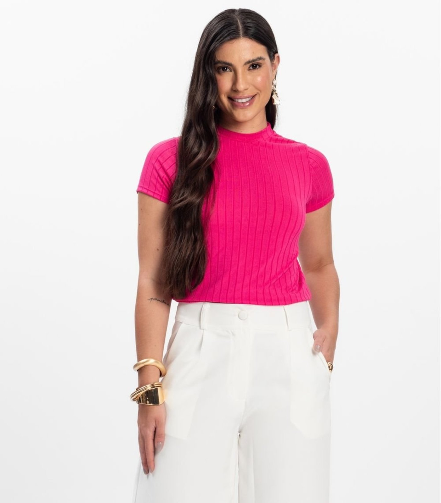 Blusa Feminina em Malha Delicate Infinita Cor Rosa