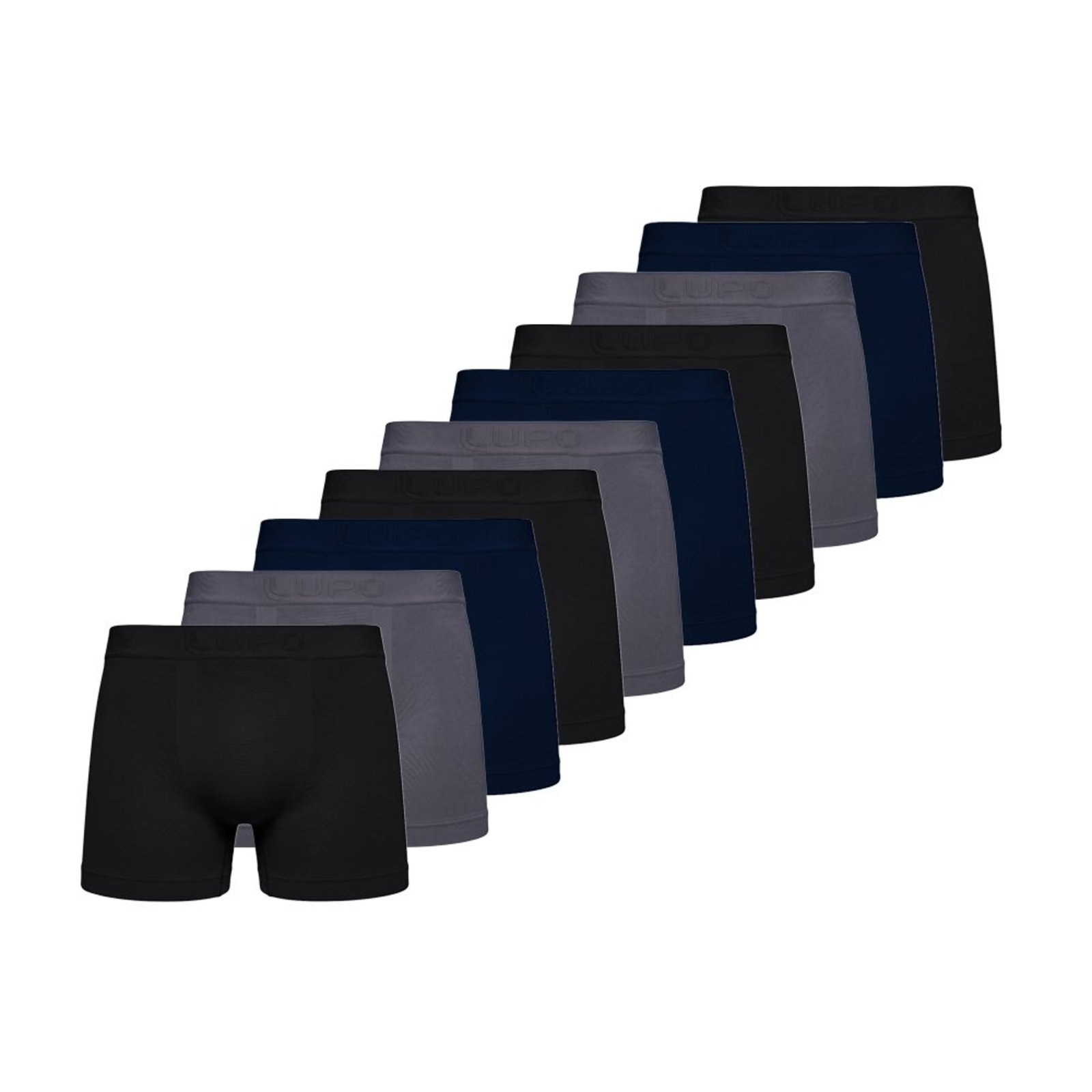 Kit 10 Cueca Boxer Sem Costura Bambu Adulto Lupo