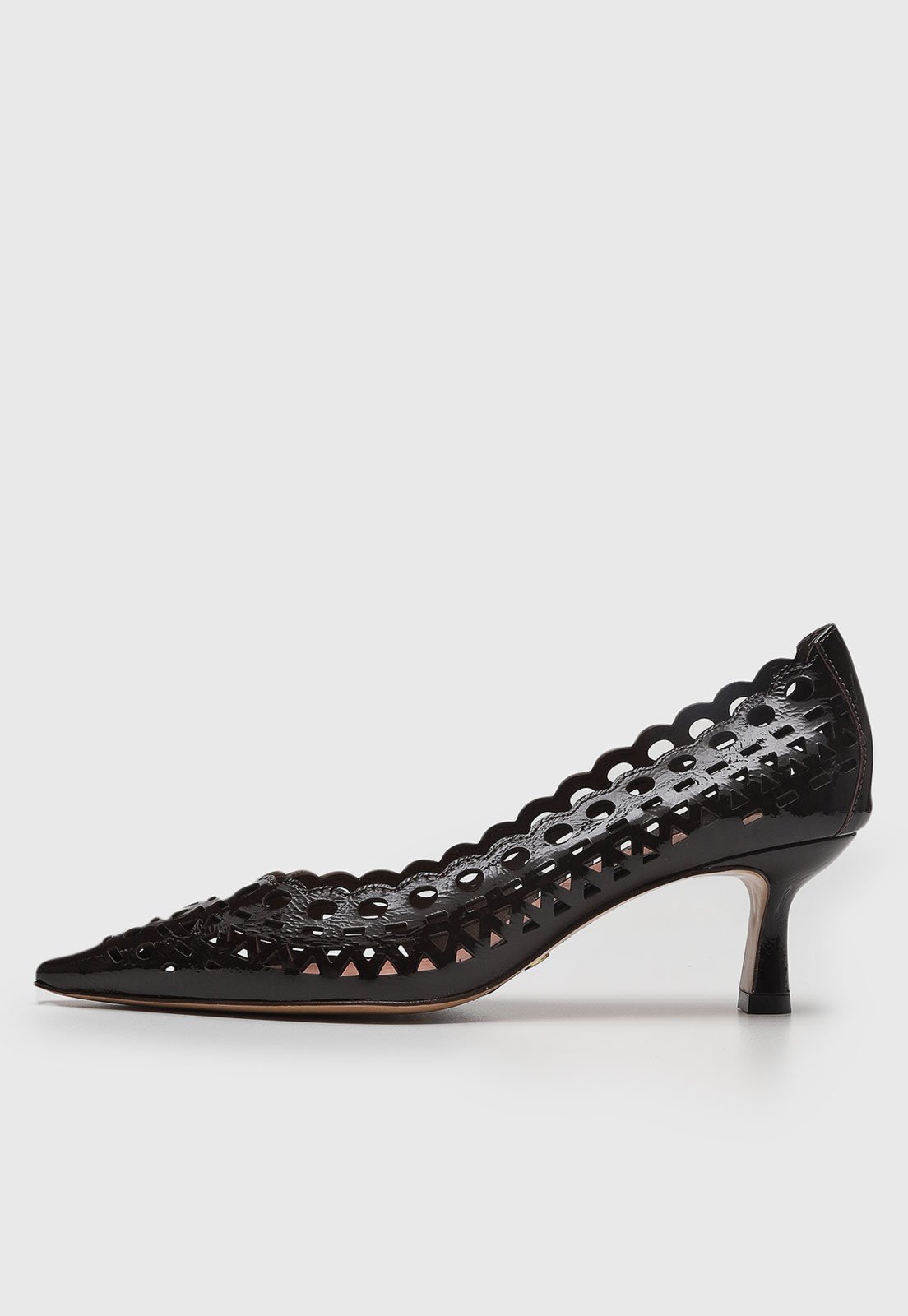 Scarpin Feminino Vicenza Recorte Vazado Ponta Fina Preto
