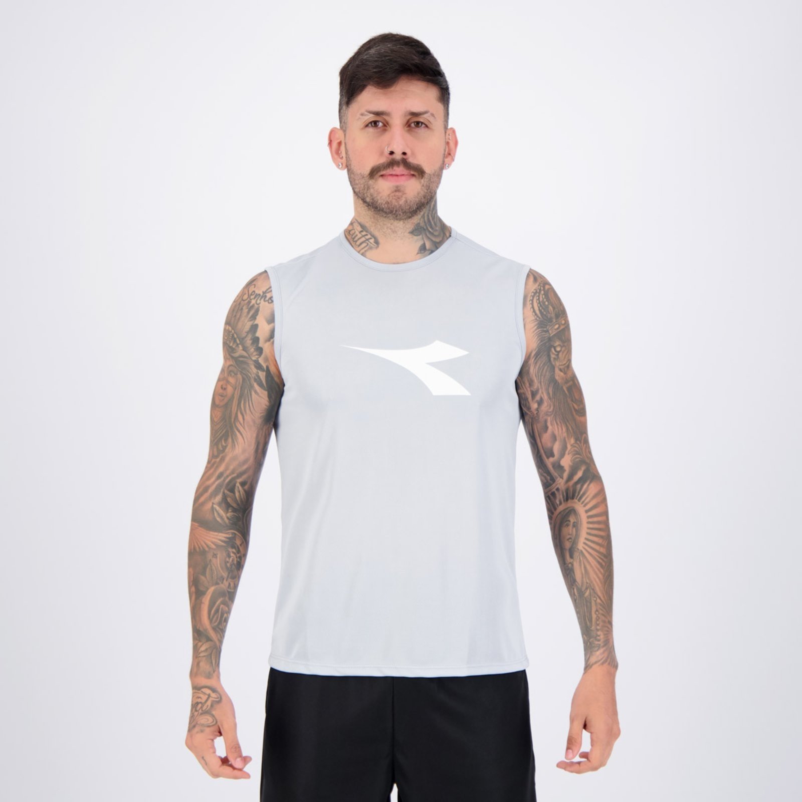 Regata Machão Diadora Big Logo Cinza