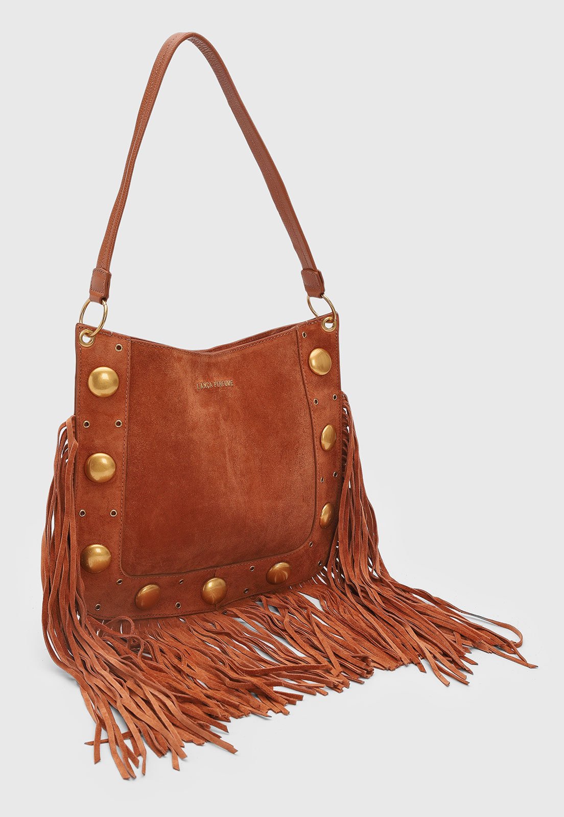 Vista 3 Bolsa Feminina Lança Perfume Franjas Caramelo marrom marrom