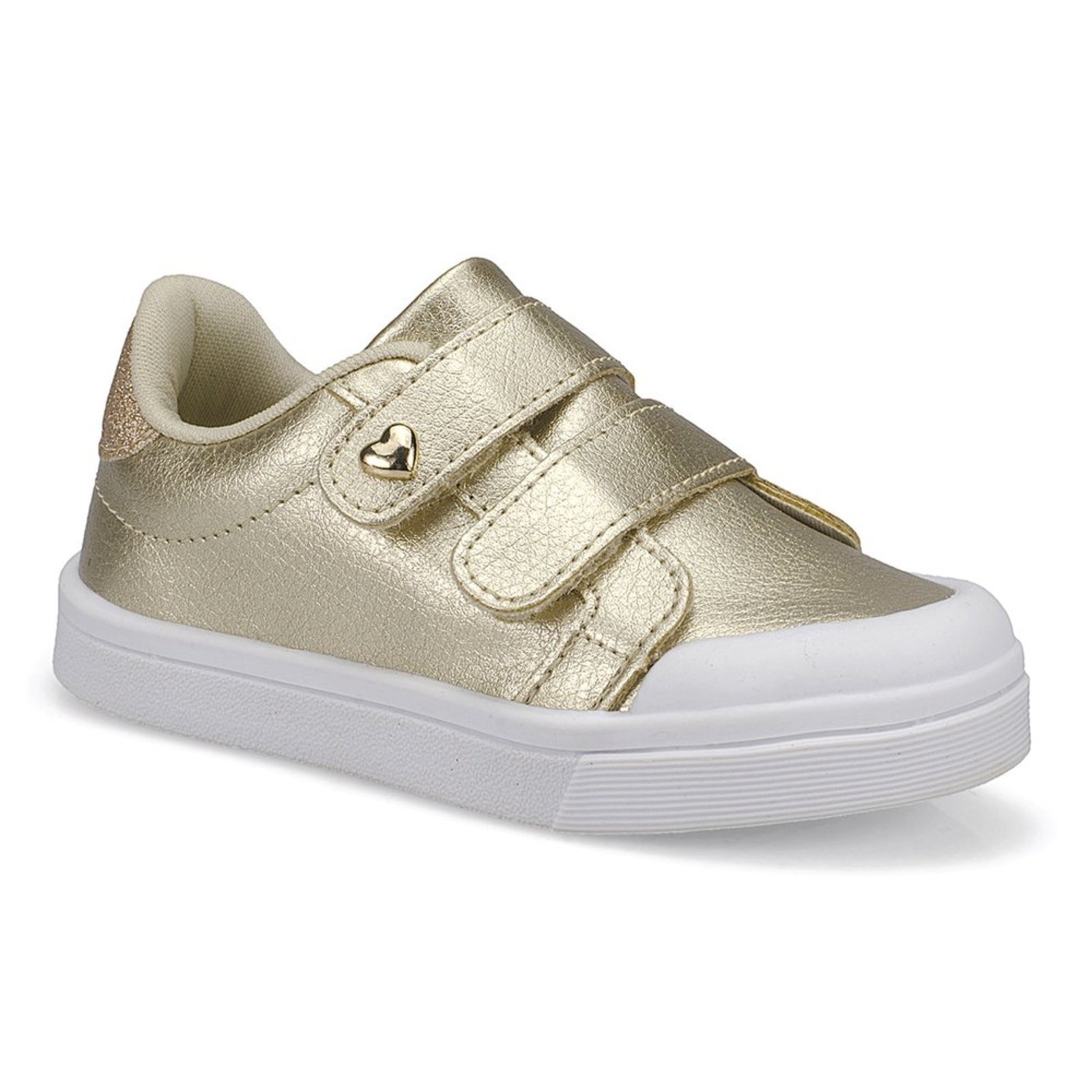 Infantil – Tênis Feminino Coração Dourado Pequito