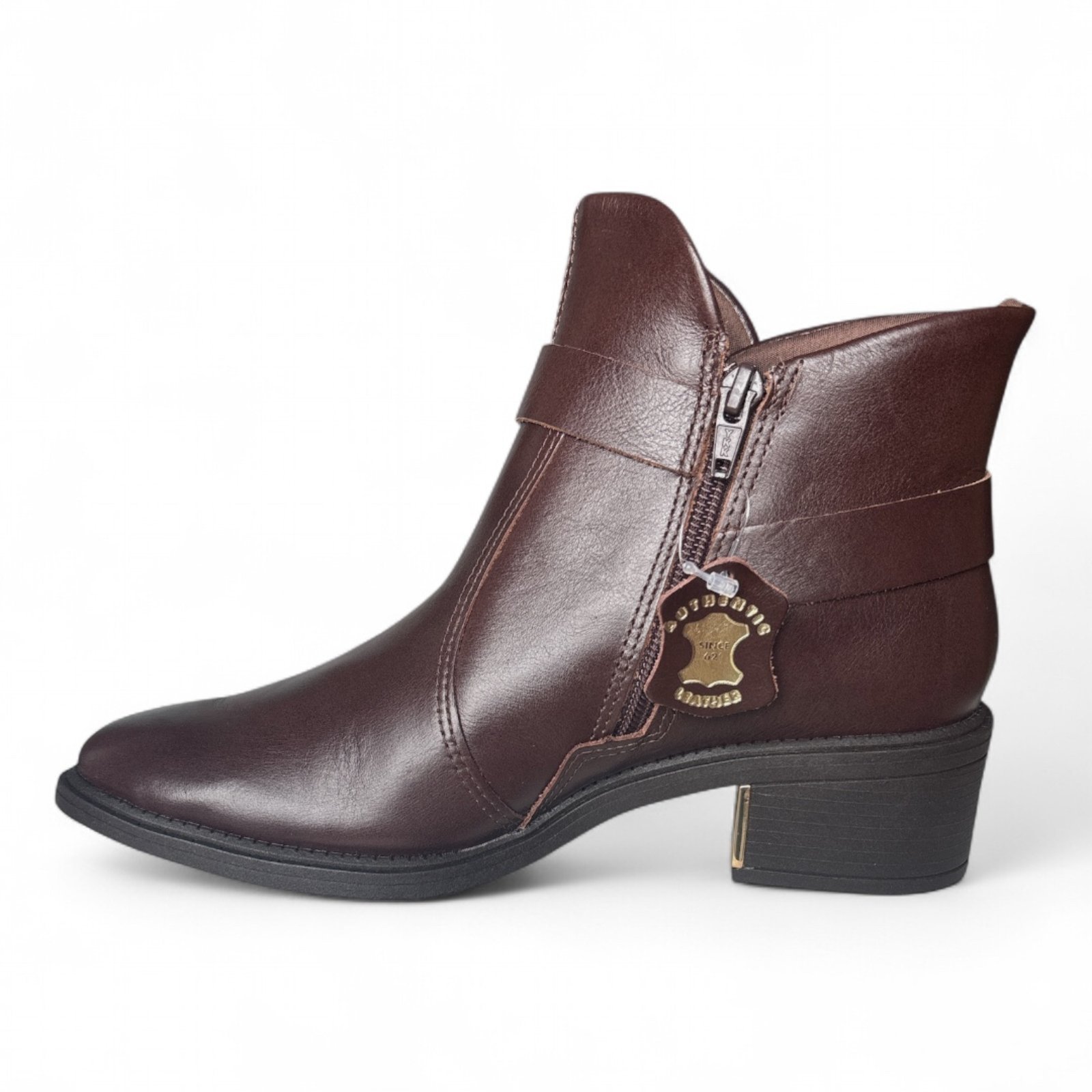 Vista 3 Bota Feminina Couro Cano Curto Ramarim 2565103-1 marrom marrom