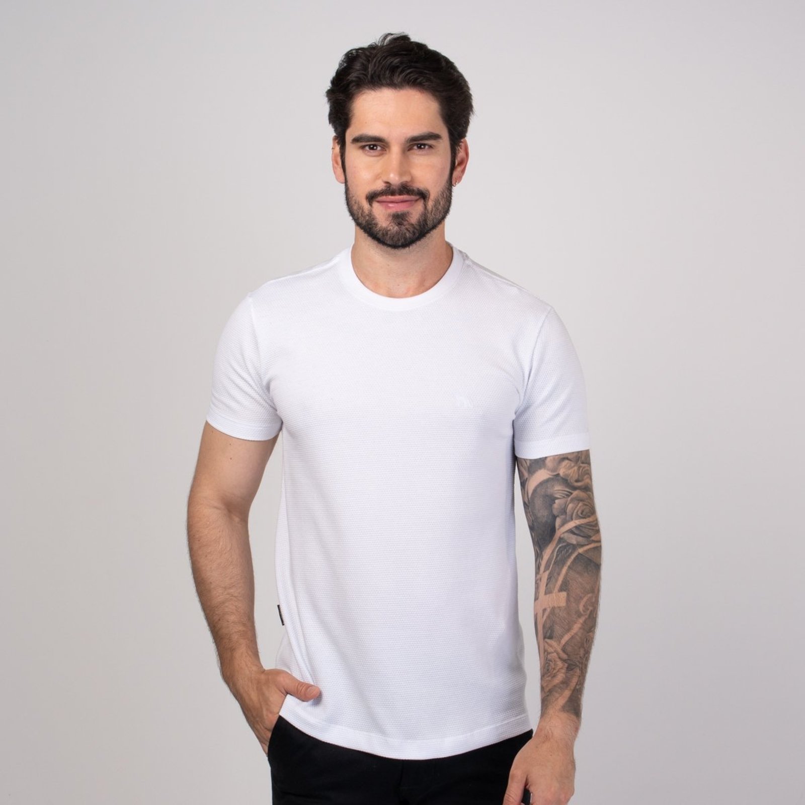 Camiseta Acostamento Básica Texturizada Branca