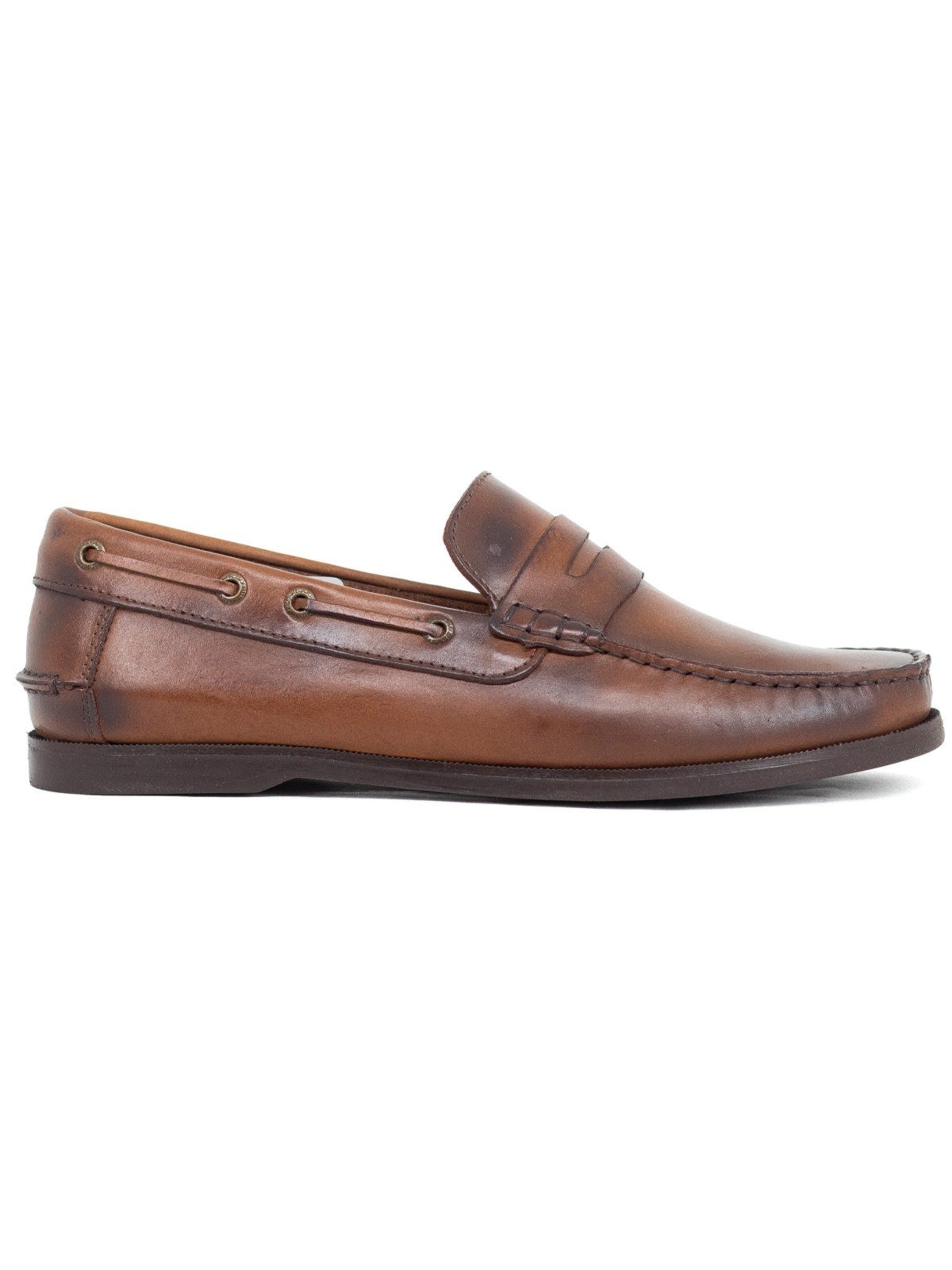 Sapato Masculino Mocassim Richards RCH Landscaper Couro Confortável Marrom Café