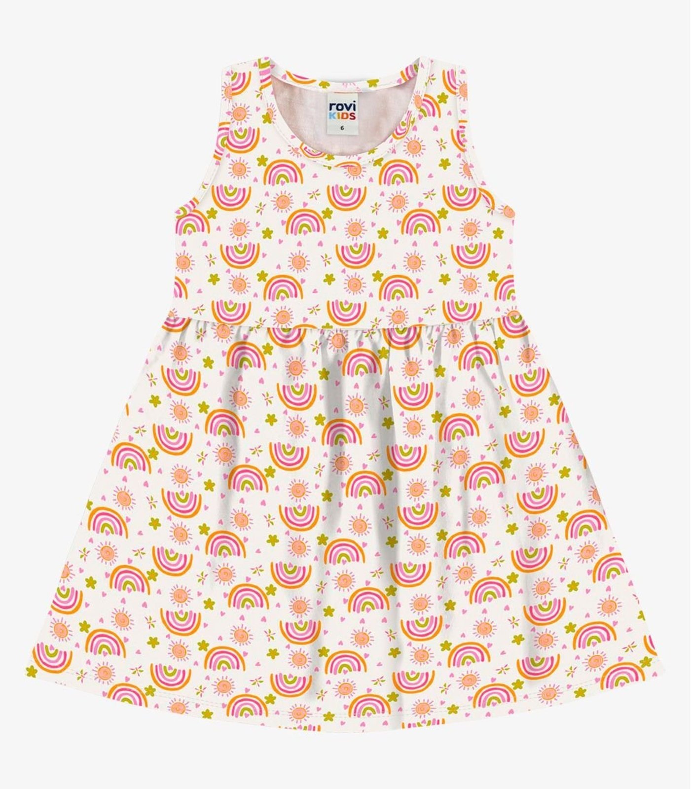 Infantil - Vestido Cotton Leve Estampado Rovi Bege