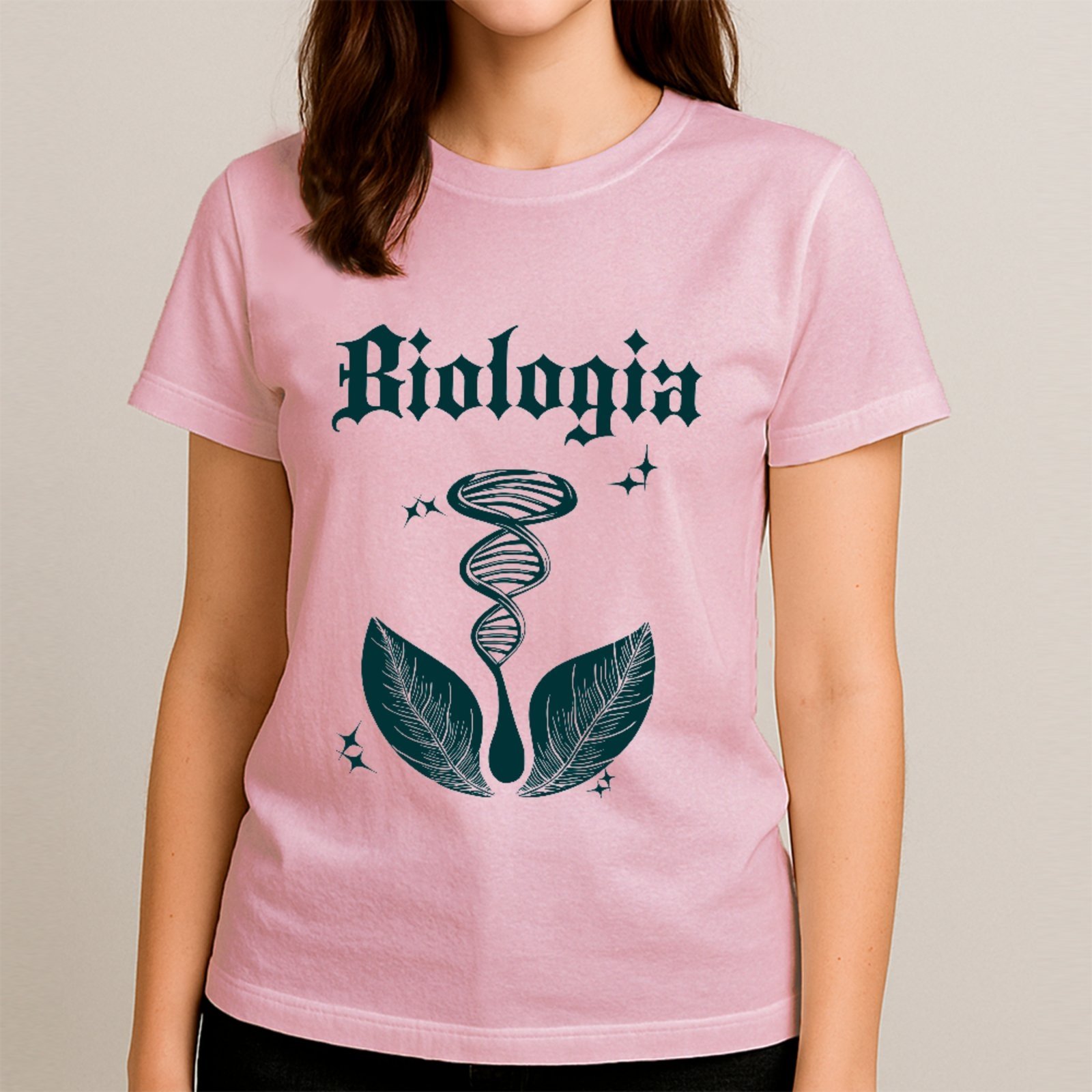 Camiseta Ousy Básica Estudante De Biologia Faculdade Unissex Rosa