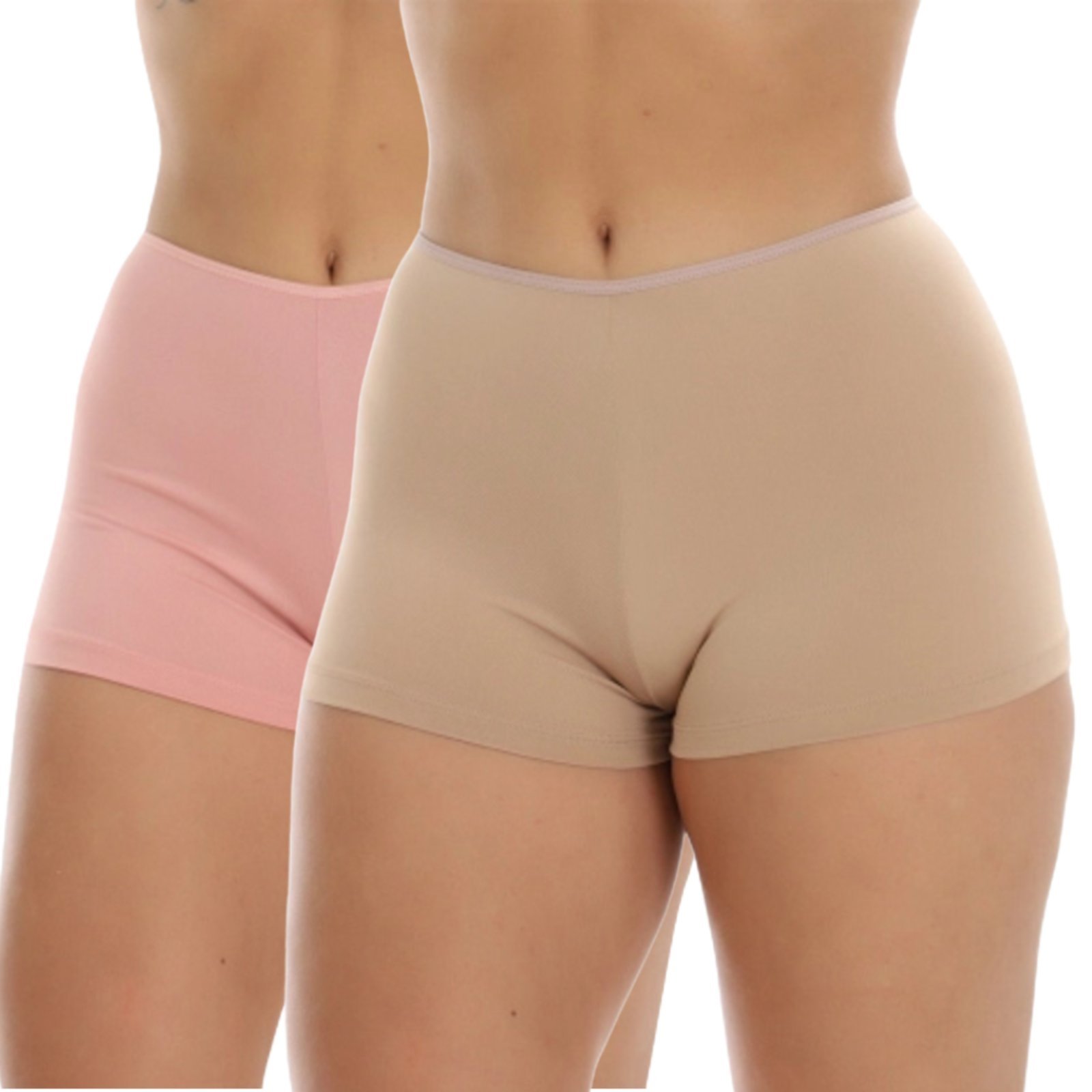 Kit 2 Short Segunda Pele Reflexo Íntimo Anágua Anti Atrito Para Usar Por Baixo Bege e Rosa