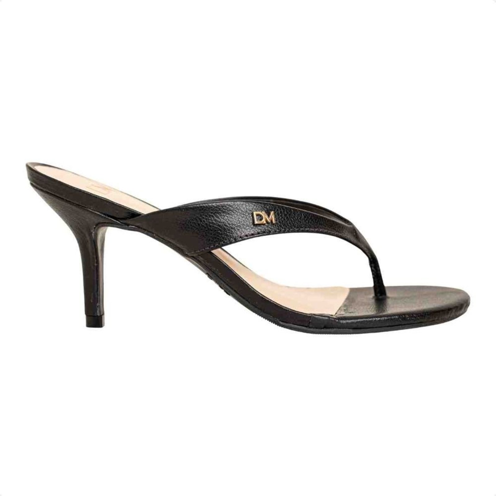Tamanco Feminino Salto Fino Ale Dm Couro Preto
