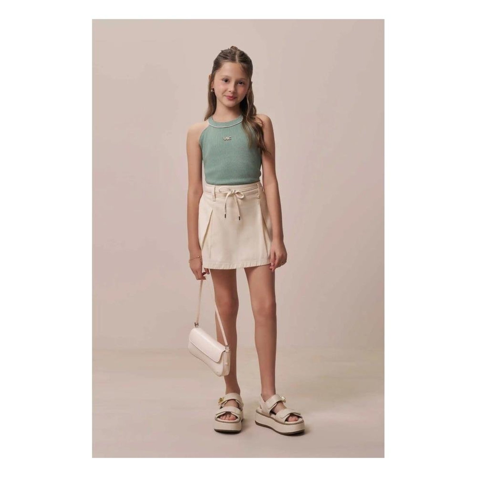 Infantil - Conjunto Menina Shorts Saia Vic&Vicky 10 Verde
