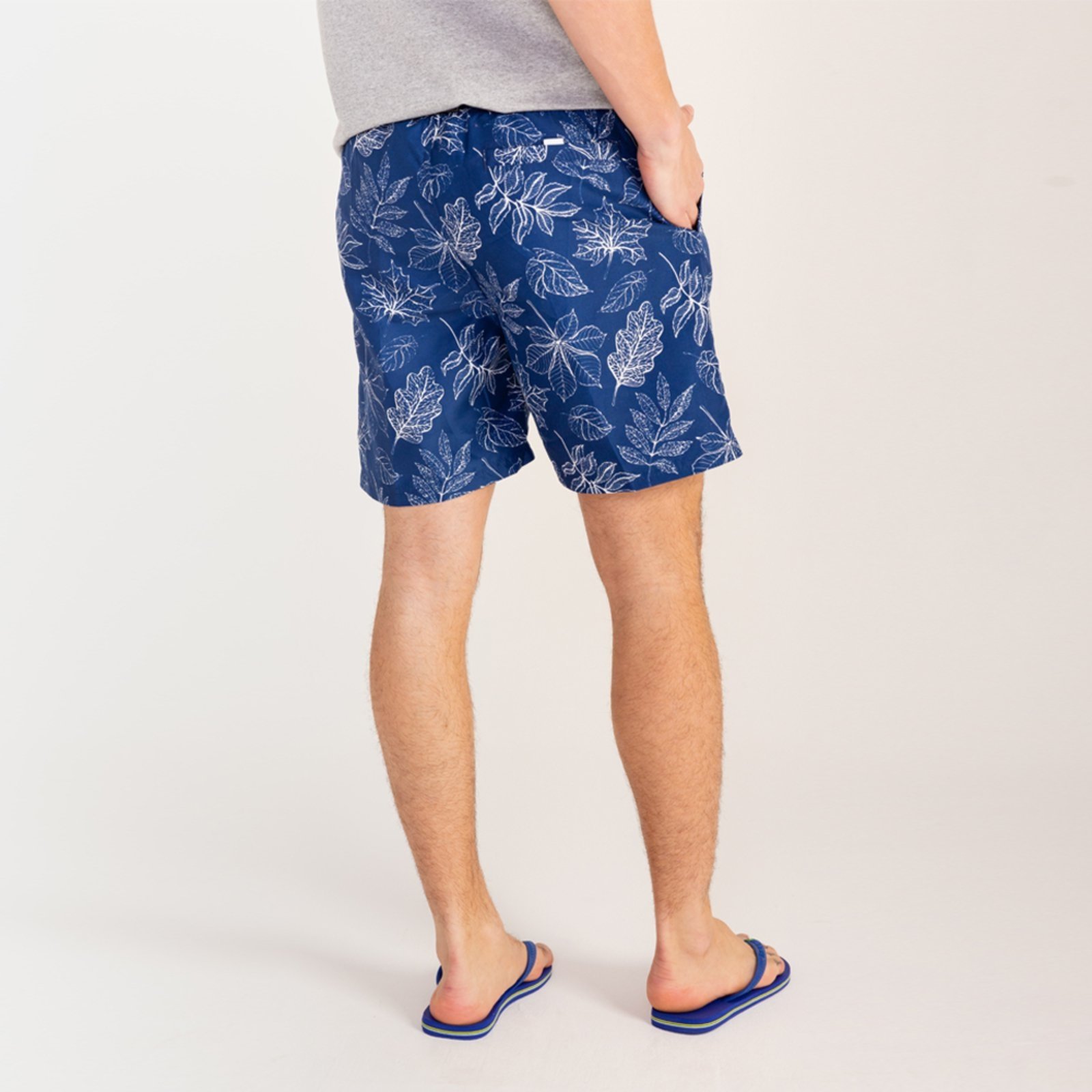 Bermuda Masculina Elástico Praia Rock e Soda Azul