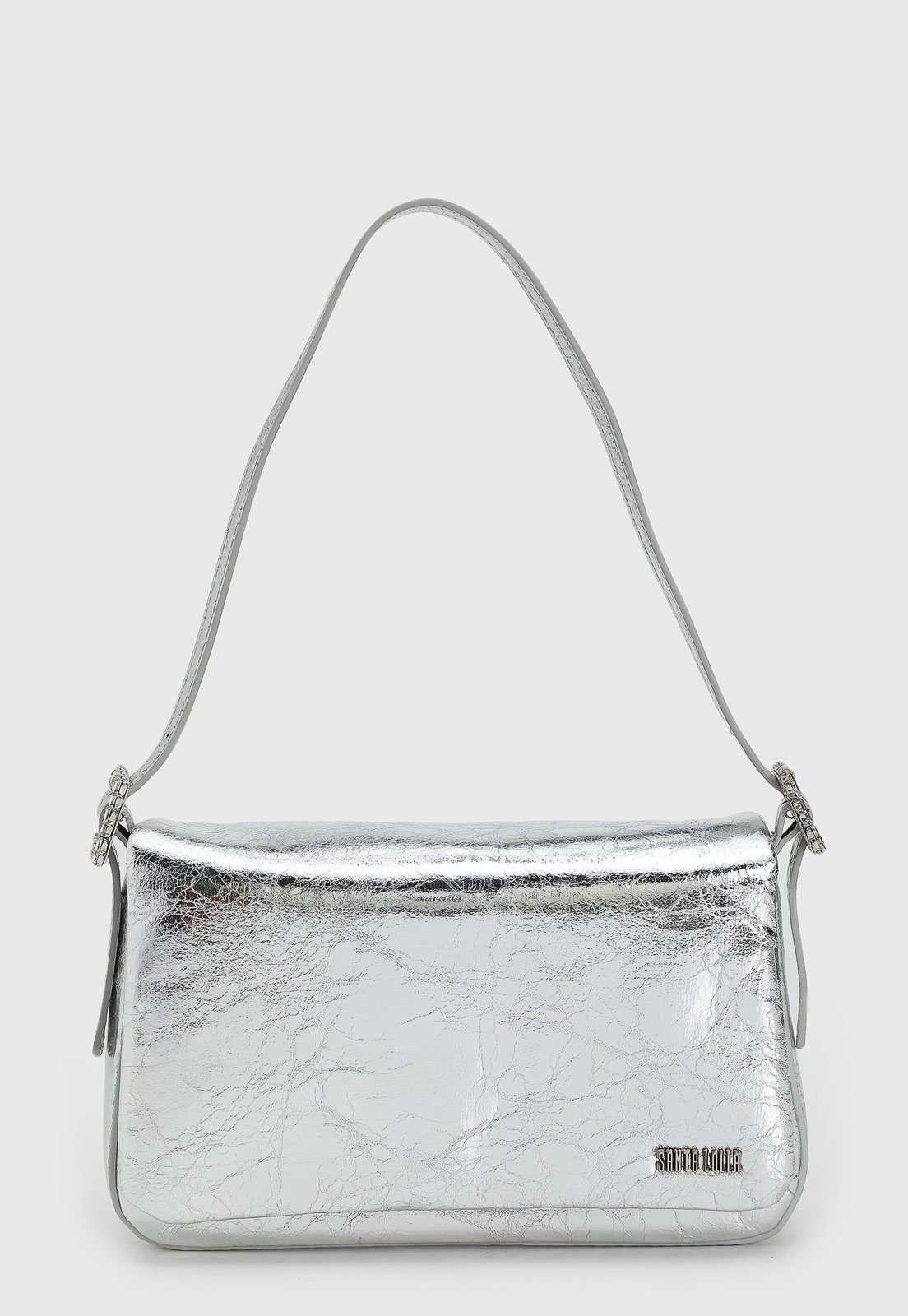 Bolsa Média Santa Lolla Metalizada Prateada