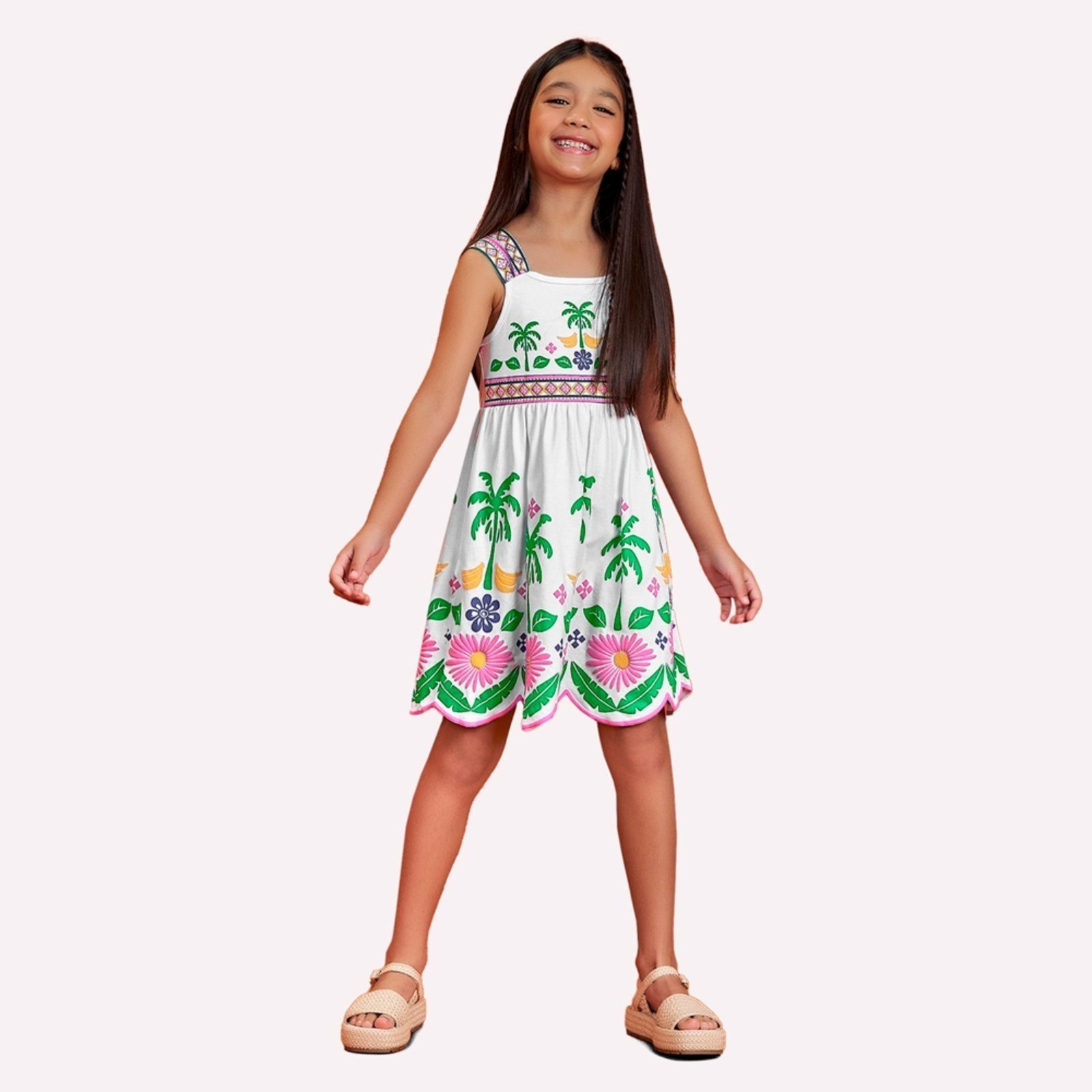 Infantil - Vestido Menina com Corte a Laser Nanai