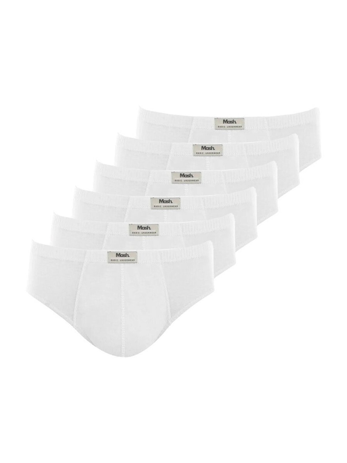 Kit com 6 Cuecas Slip Mash 074.58 Branco