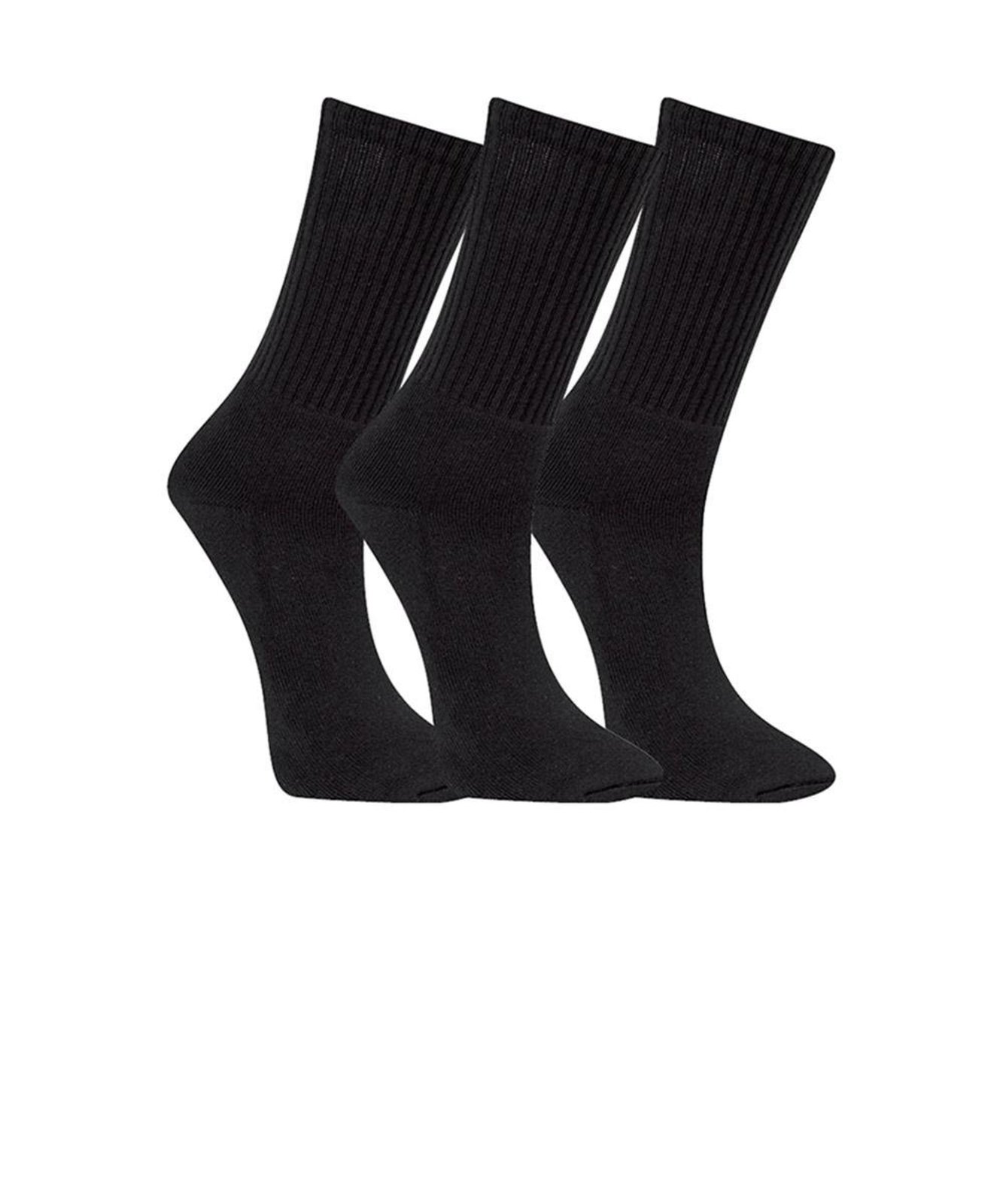 Meia Cano Alto Winston 3 Pares Preto Incolor
