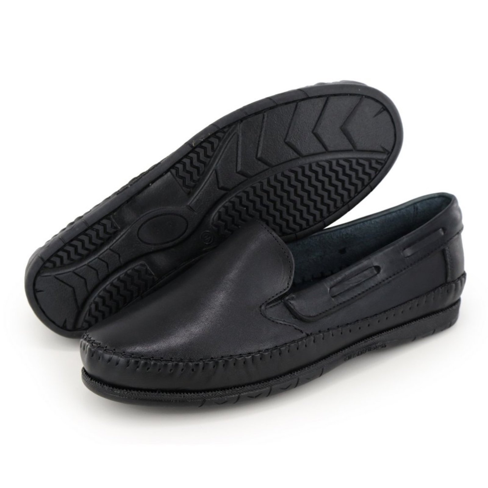 Vista 3 Sapatilha Masculina em Couro Confortavel Preta Bia Ramos preto Bia Ramos preto
