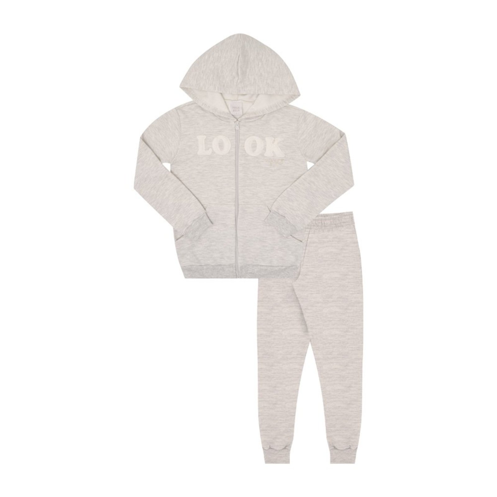 Infantil - Conjunto Menina - Mescla Banana - 50340-60 Cinza