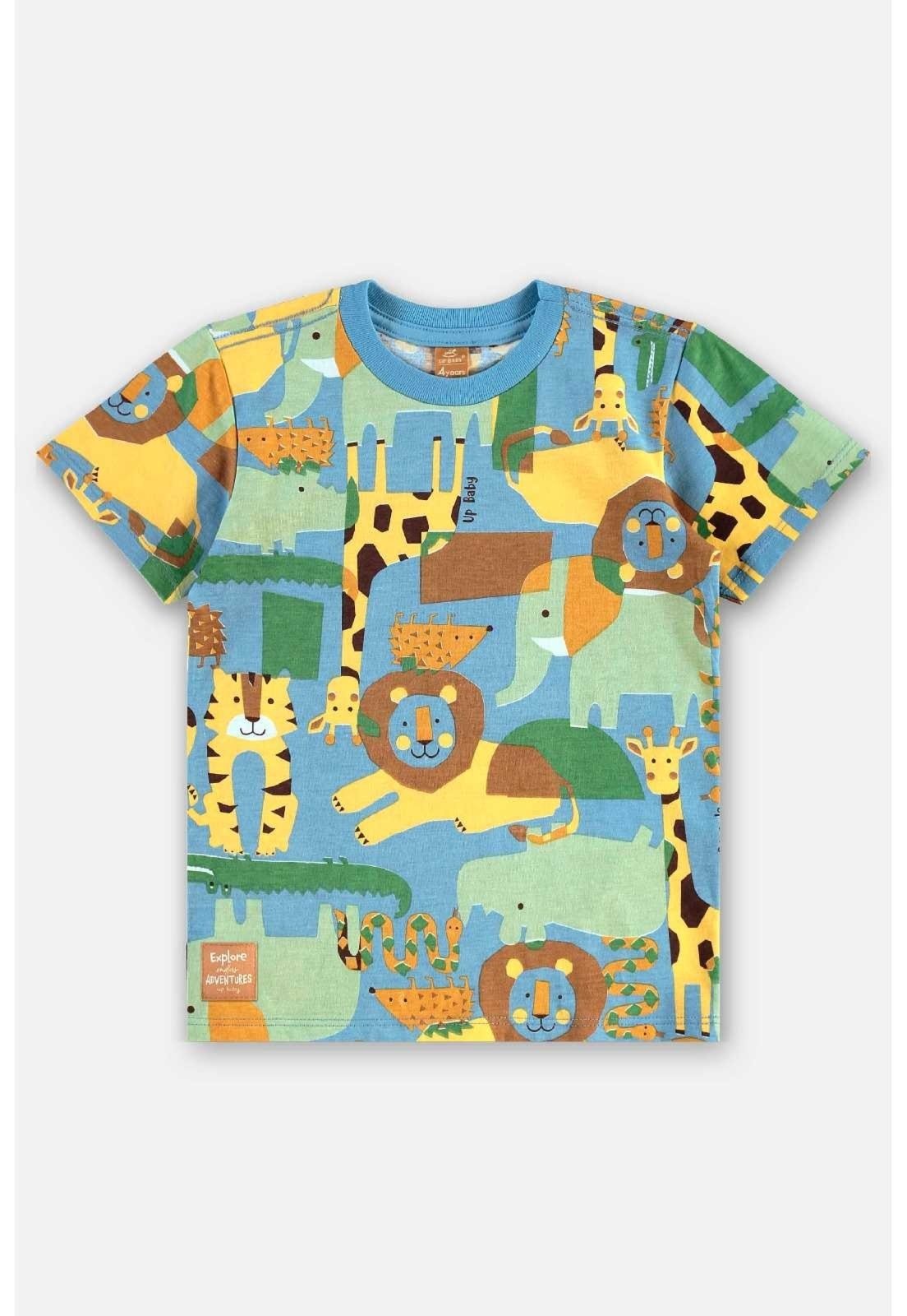 Vista 3 Infantil - Camiseta Masculina Algodão Up Baby azul Up Baby azul