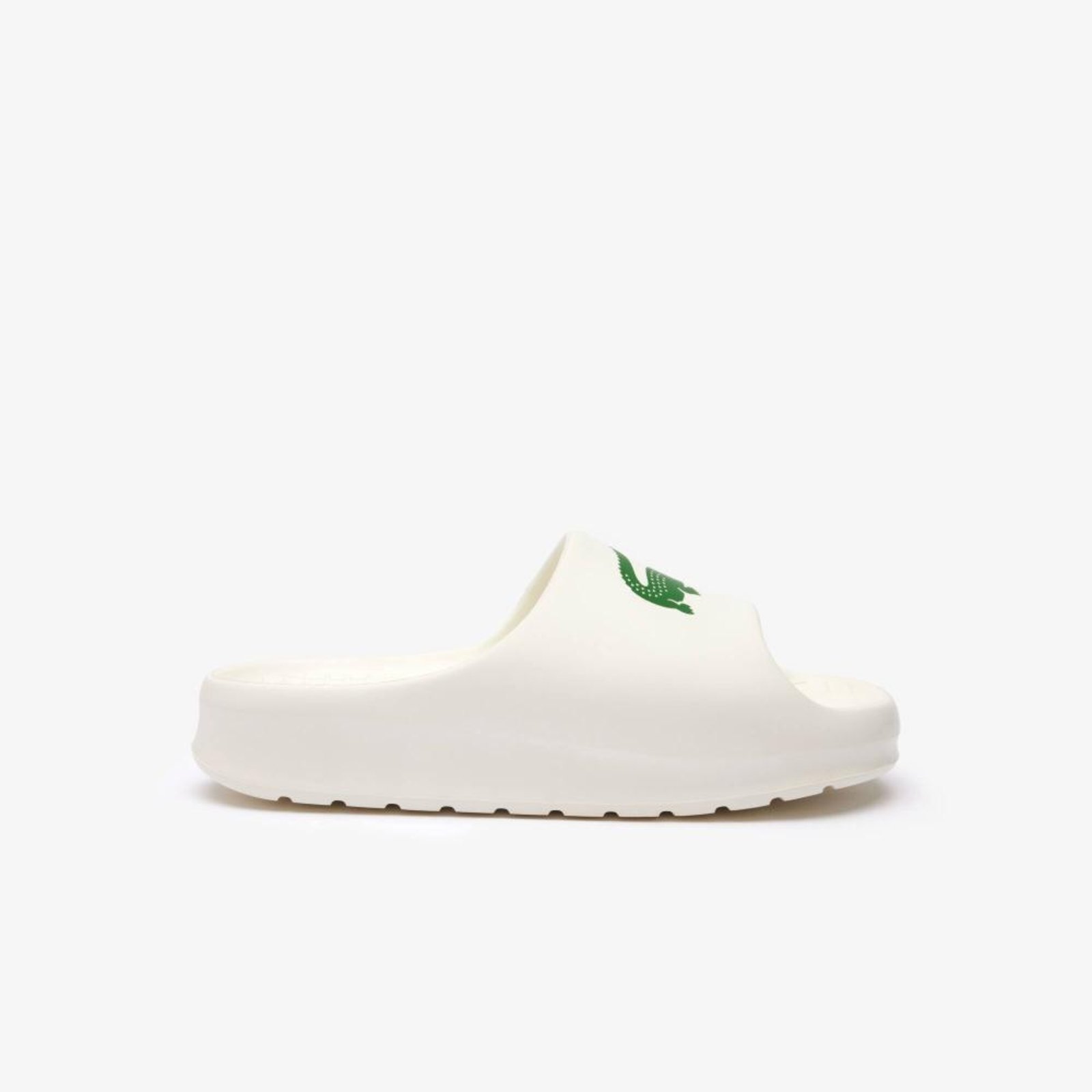 Chinelo feminino Lacoste Serve Slide 2. Branco
