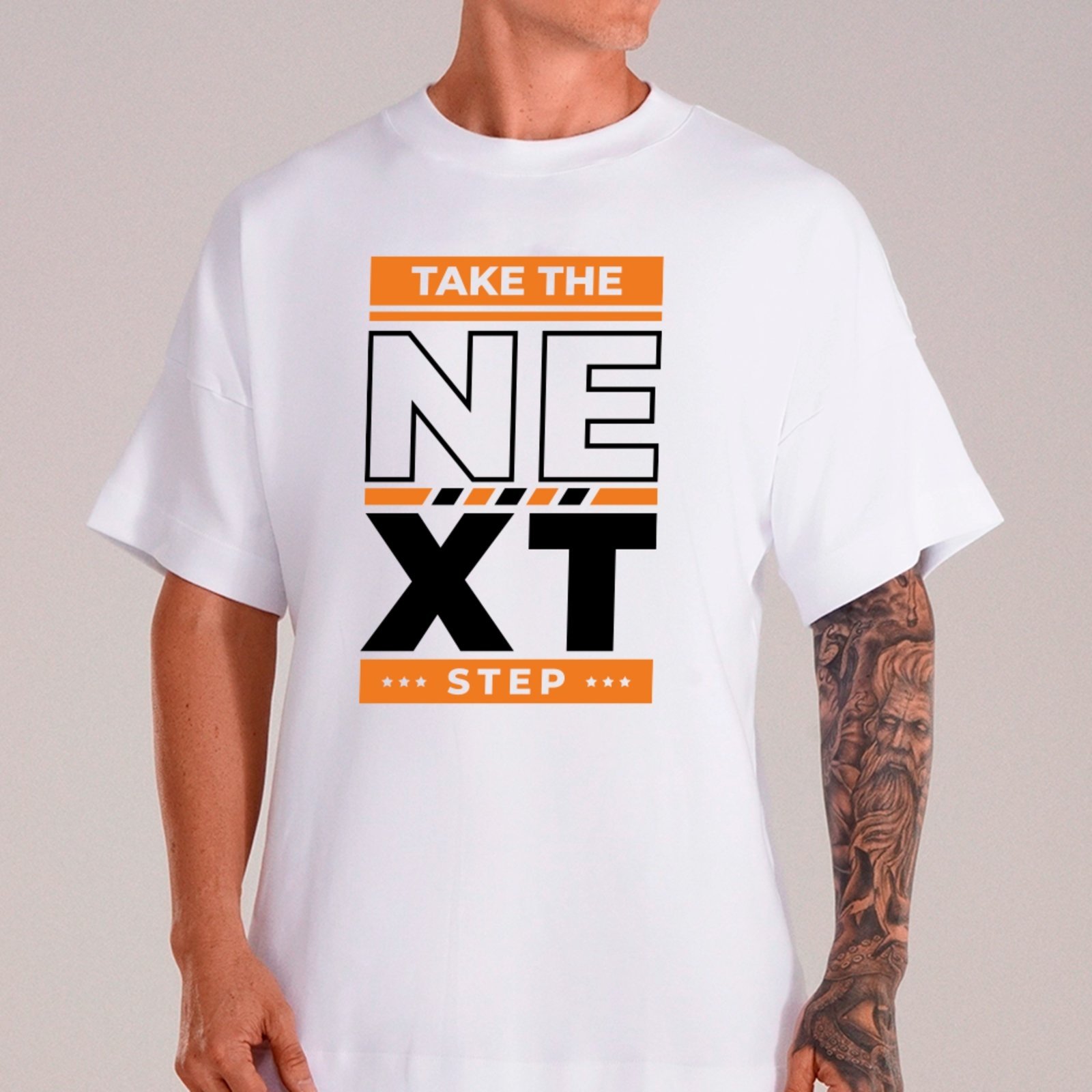 Camiseta Ousy Take the Next Step Oversized Unissex Branco