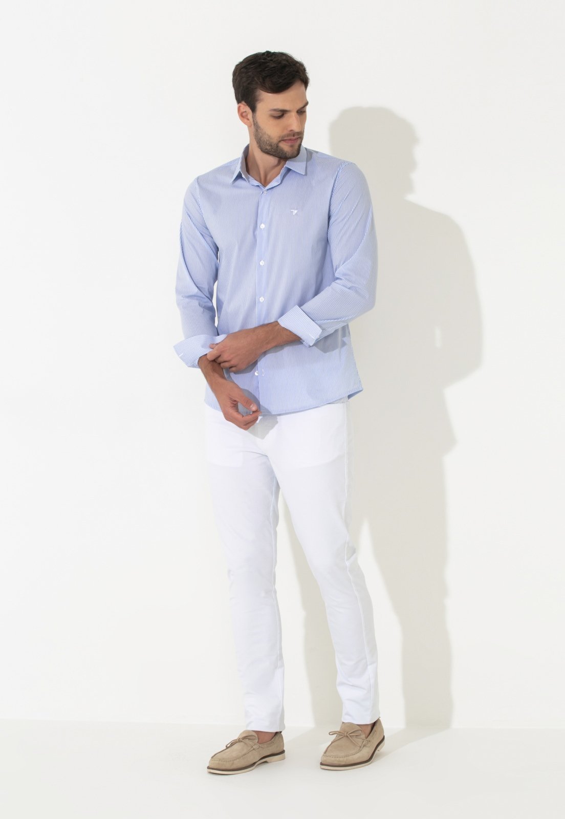 Calça Sarja Traymon Slim 5 Bolsos Branco