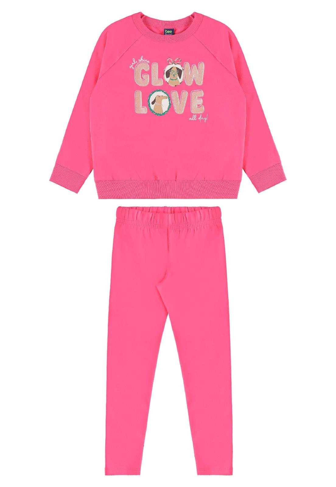Infantil - Conjunto Glow Love Legging Bee Loop Preto