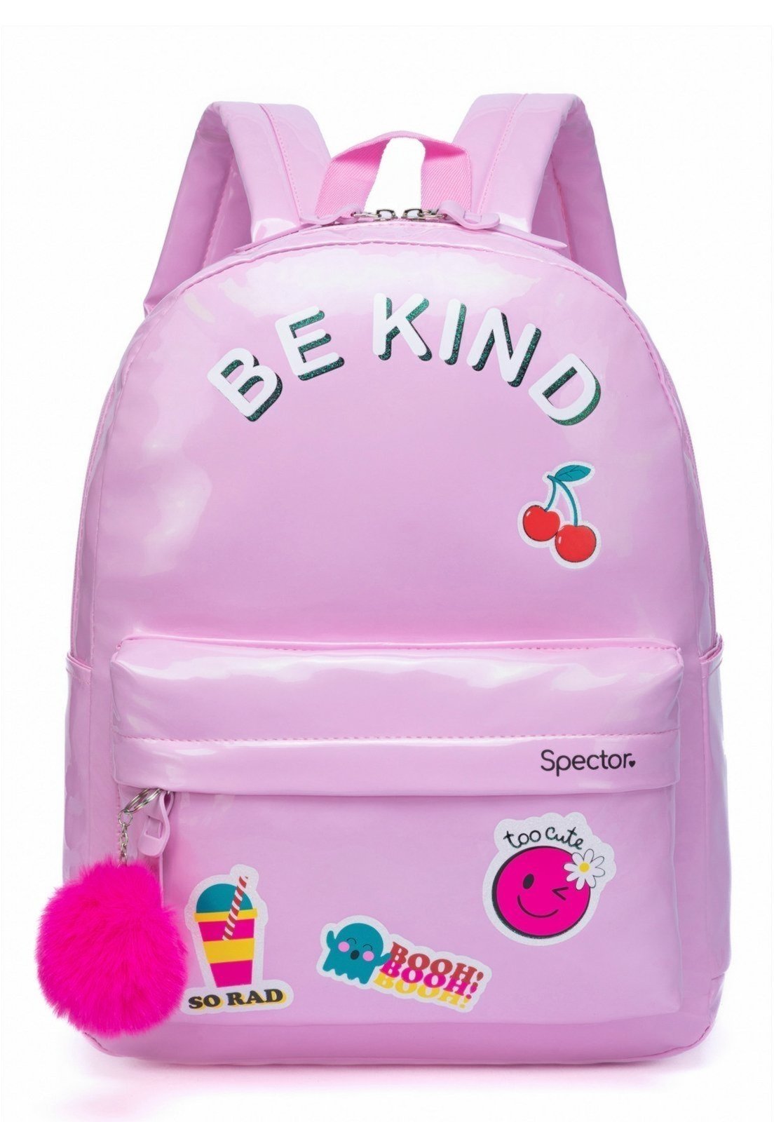 Vista 2 Infantil - Mochila Bolsa Escolar Feminina Spector Espaçosa Resistente rosa Spector rosa