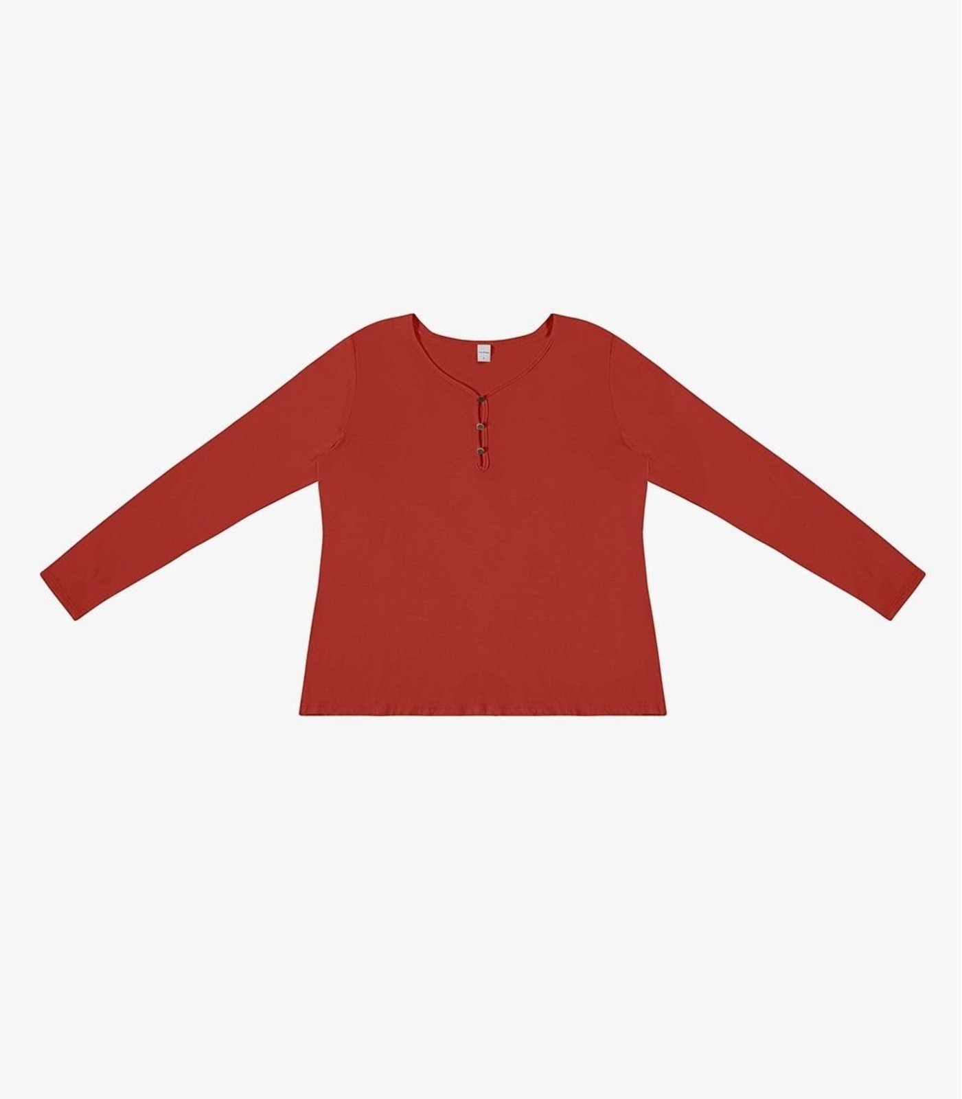 Blusa Feminina Com Botões Manga Longa Rovitex Laranja