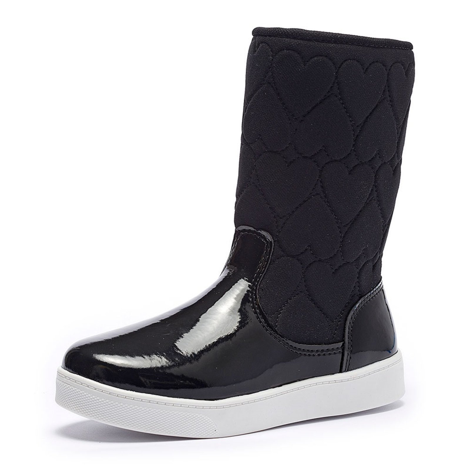 Infantil - Bota Tênis Feminina Tininha Menina Bordado Coração Preto