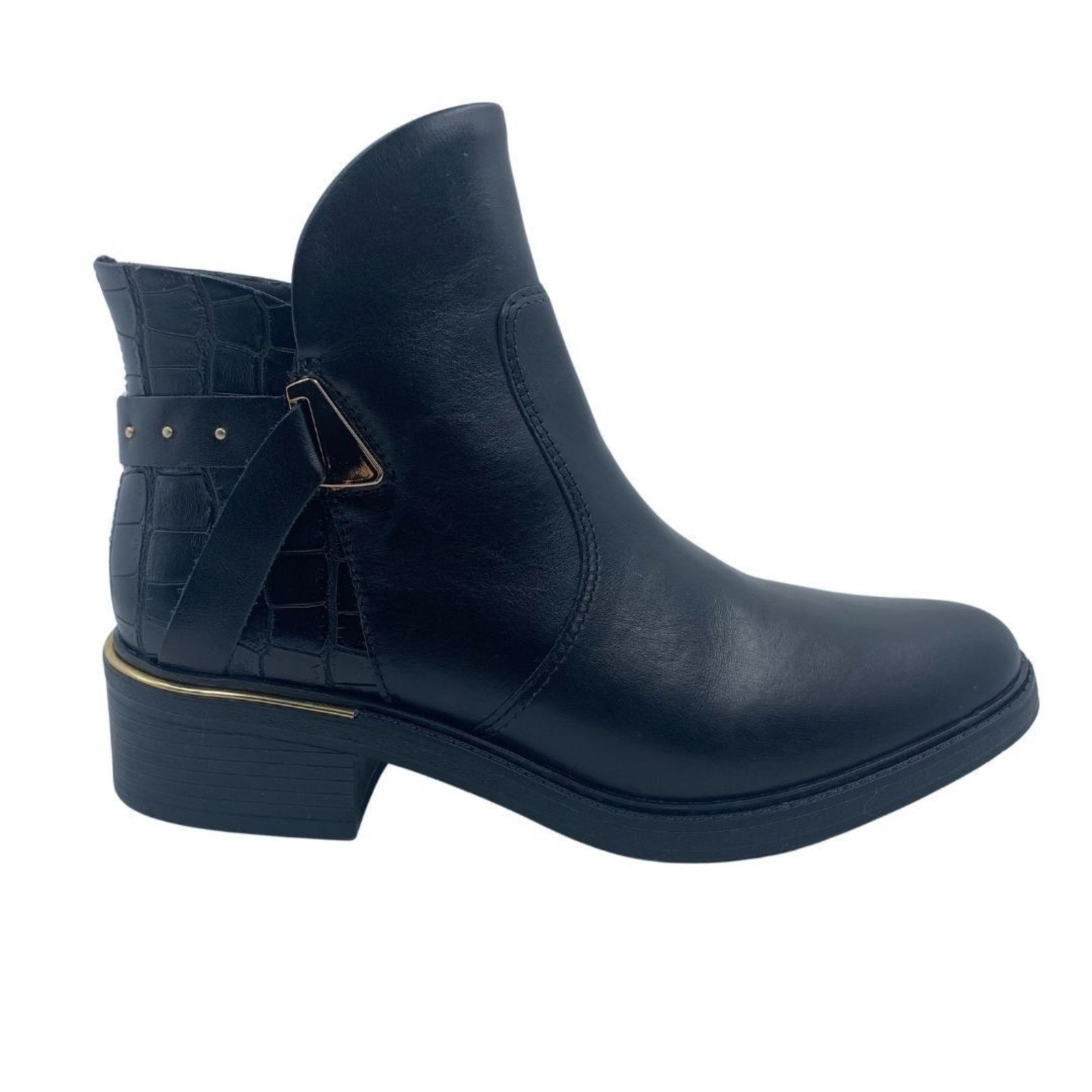 Bota Comfortflex Casual Couro Cano Baixo Preta 2569301 – Preto – comfortflex