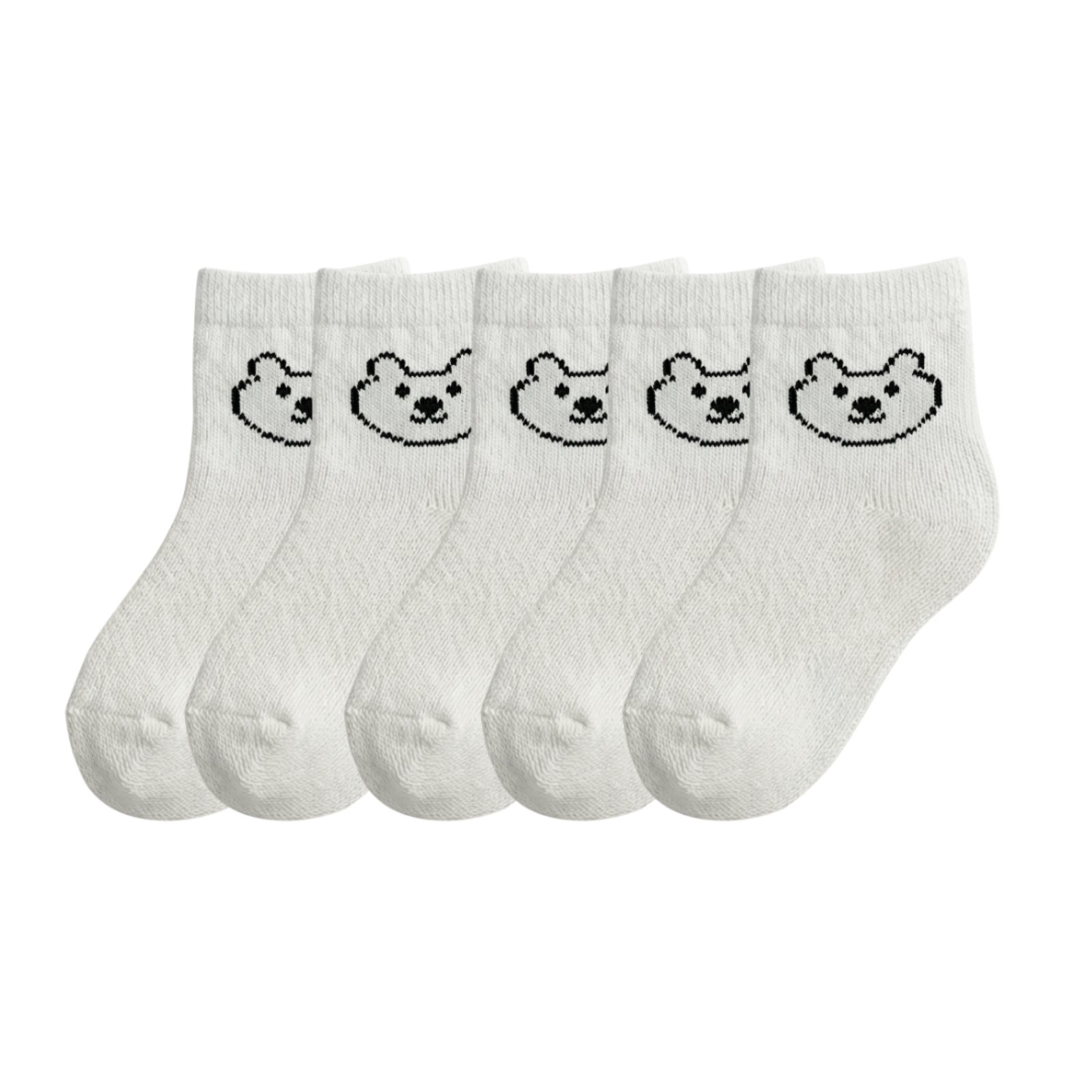 Kit 5 Pares de Meias QLC Sports Algodão Cano Médio Branco
