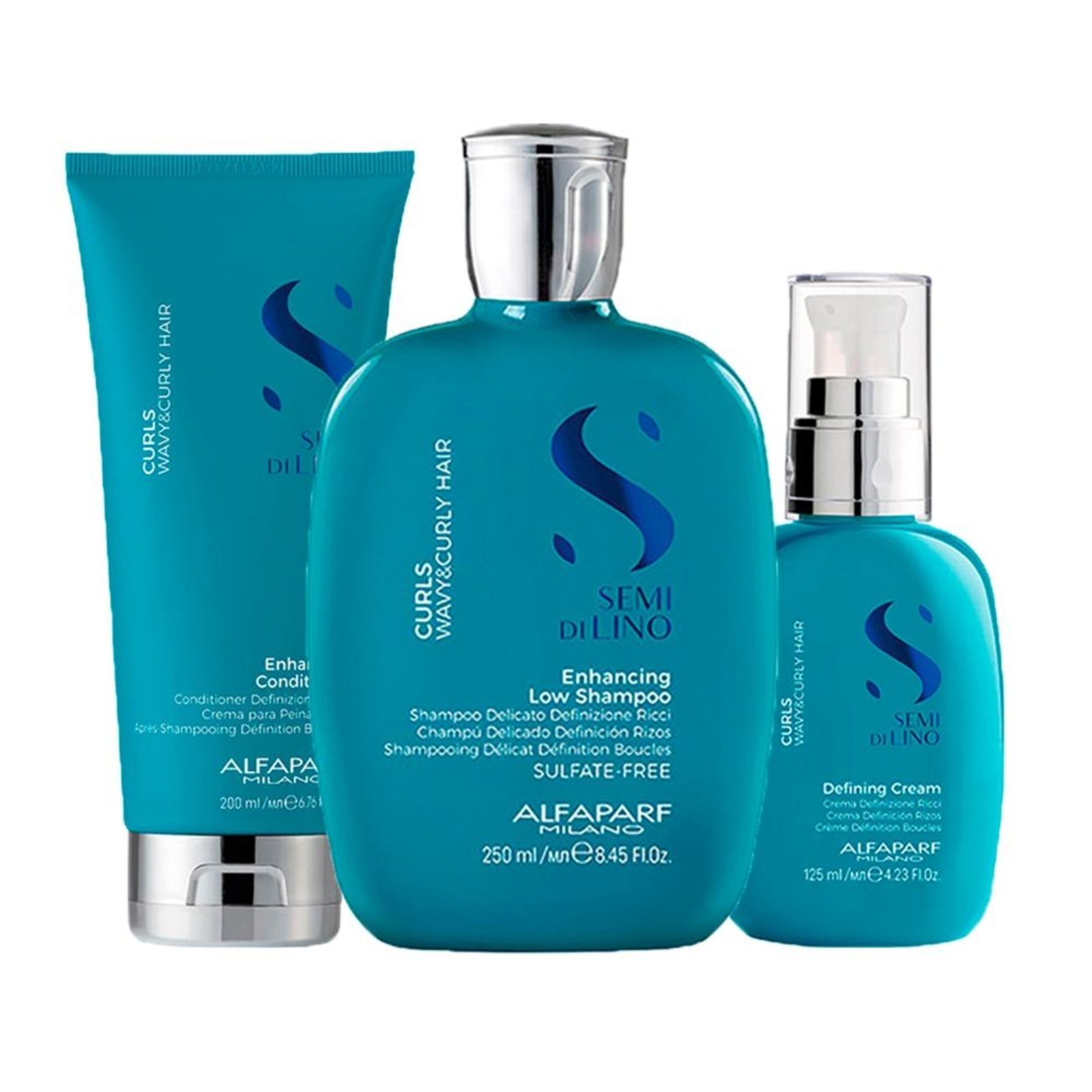 Alfaparf Semi Di Lino Curls Shampoo, Cond e Creme
