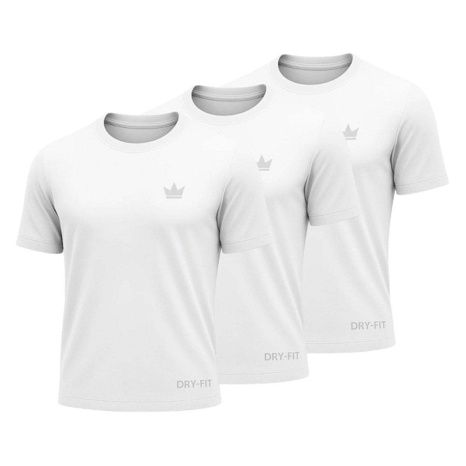 Kit 3 Camiseta QLC Sports Dry Fit Esportiva Branco