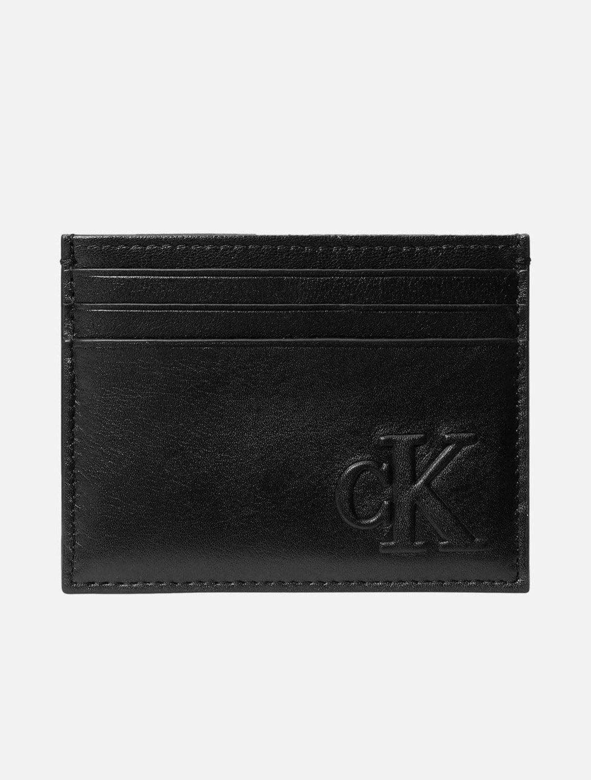 Carteira Calvin Klein Porta Cartão Sculpted Logo Bold Horizontal Preta