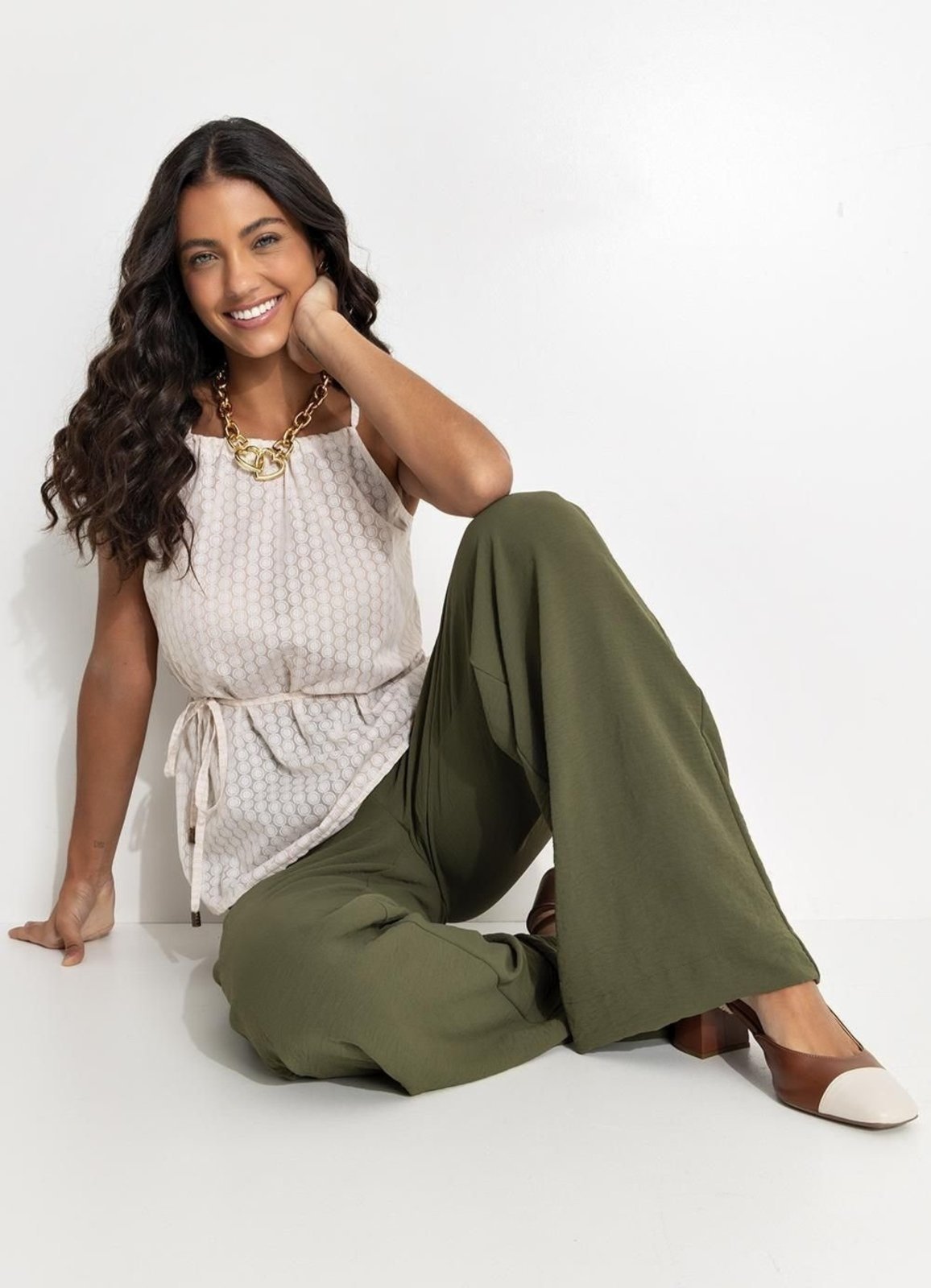 Blusa Feminina Listrado Devorê Em Voil Devorê Quintess