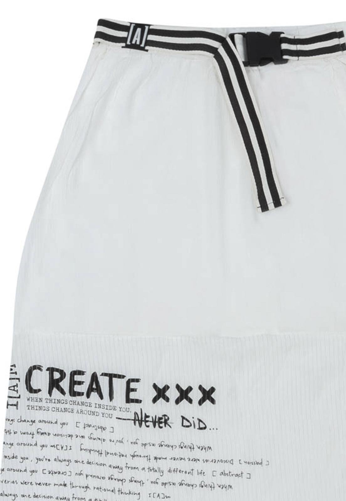 Vista 3 Infantil - Saia Estampado Off White I AM Off-white Bobby Lulu off-white white Bobby Lulu off-white white