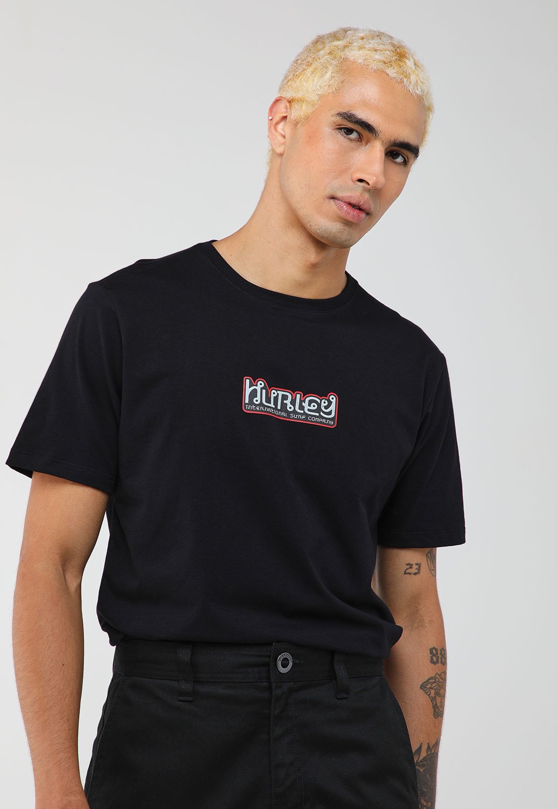 Camiseta Masculina Hurley Silk Barong Preta